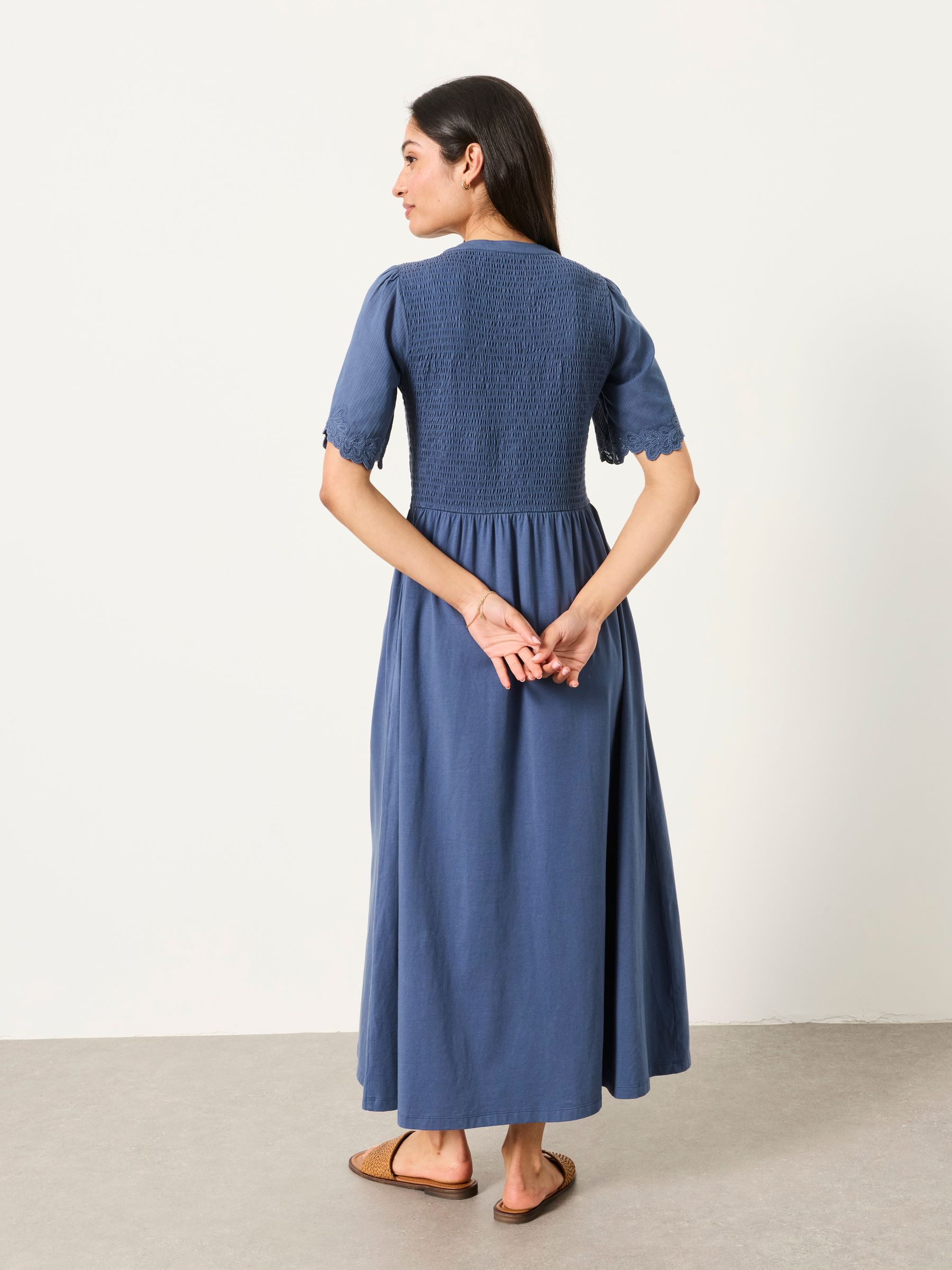 Fleur Indigo Blue Petite Jersey Midi Dress | FatFace USA