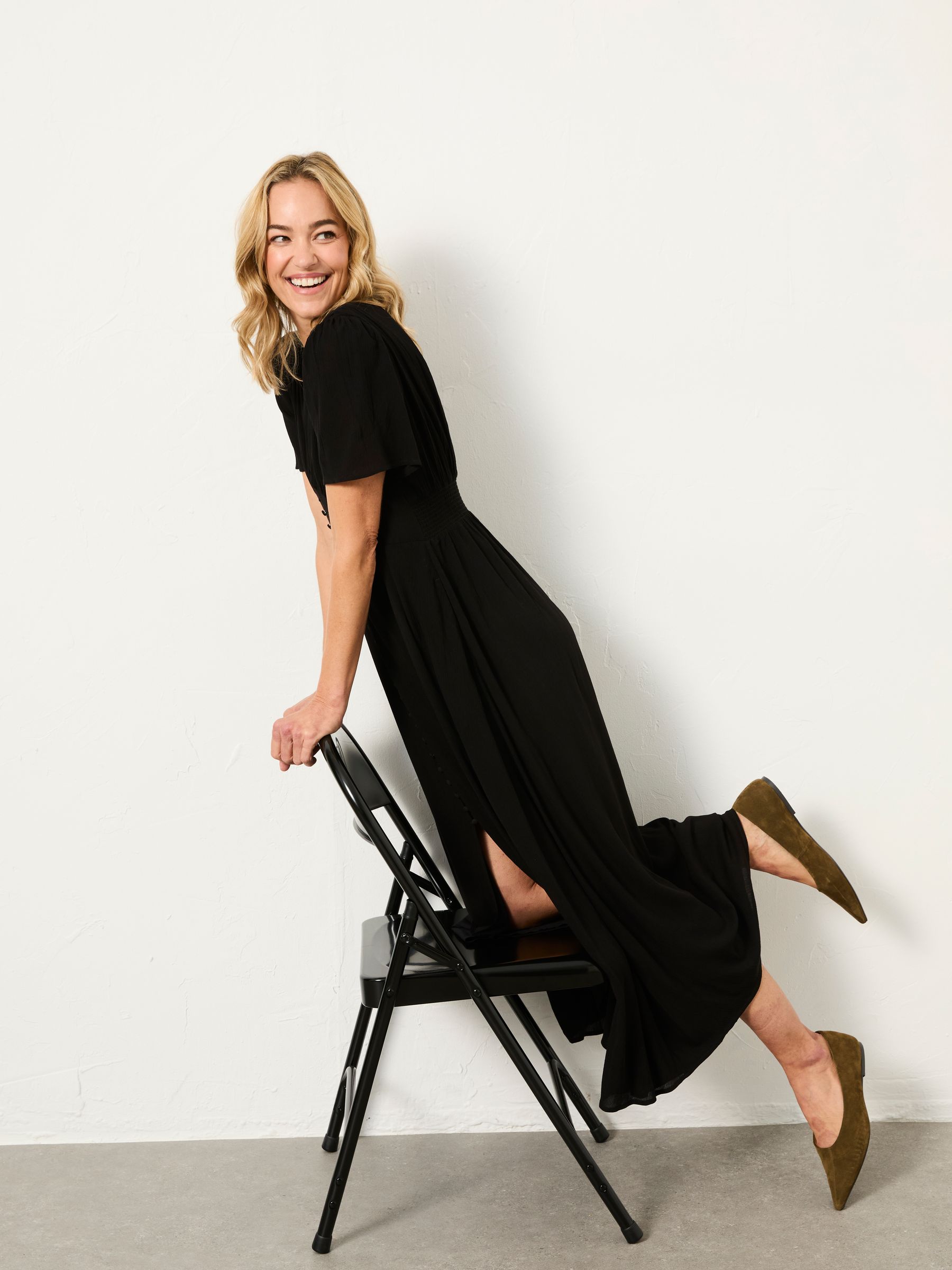 Livvy Black Petite Midi Dress - Image 4 of 6