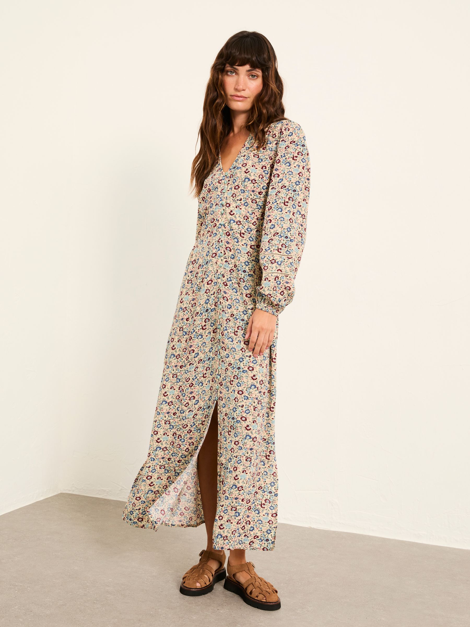 Solene Multi Vintage Ditsy Petite Midi Dress - Image 3 of 7