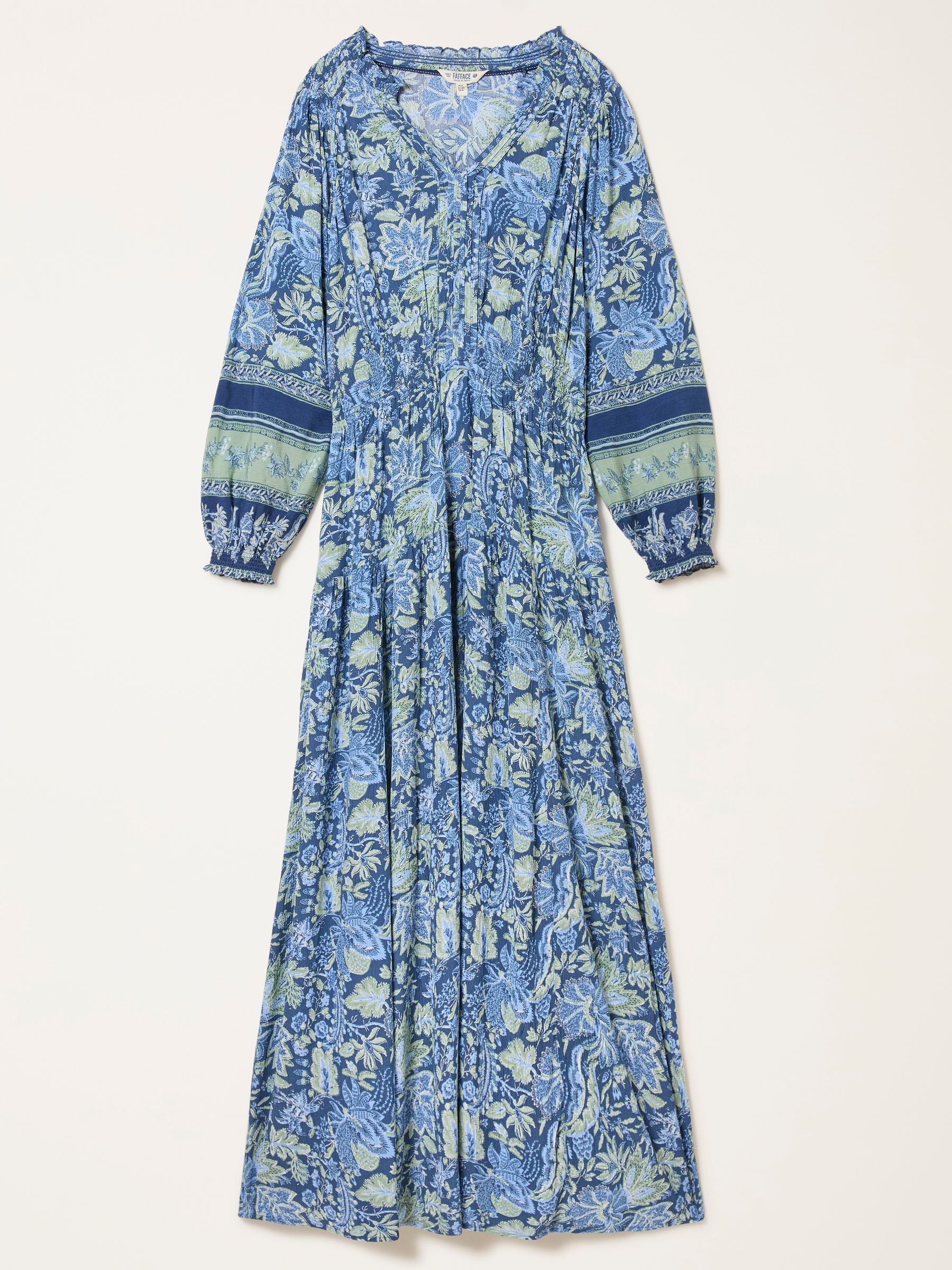 Rowen Navy Woodblock Bloom Petite Midi Dress - Image 6 of 6