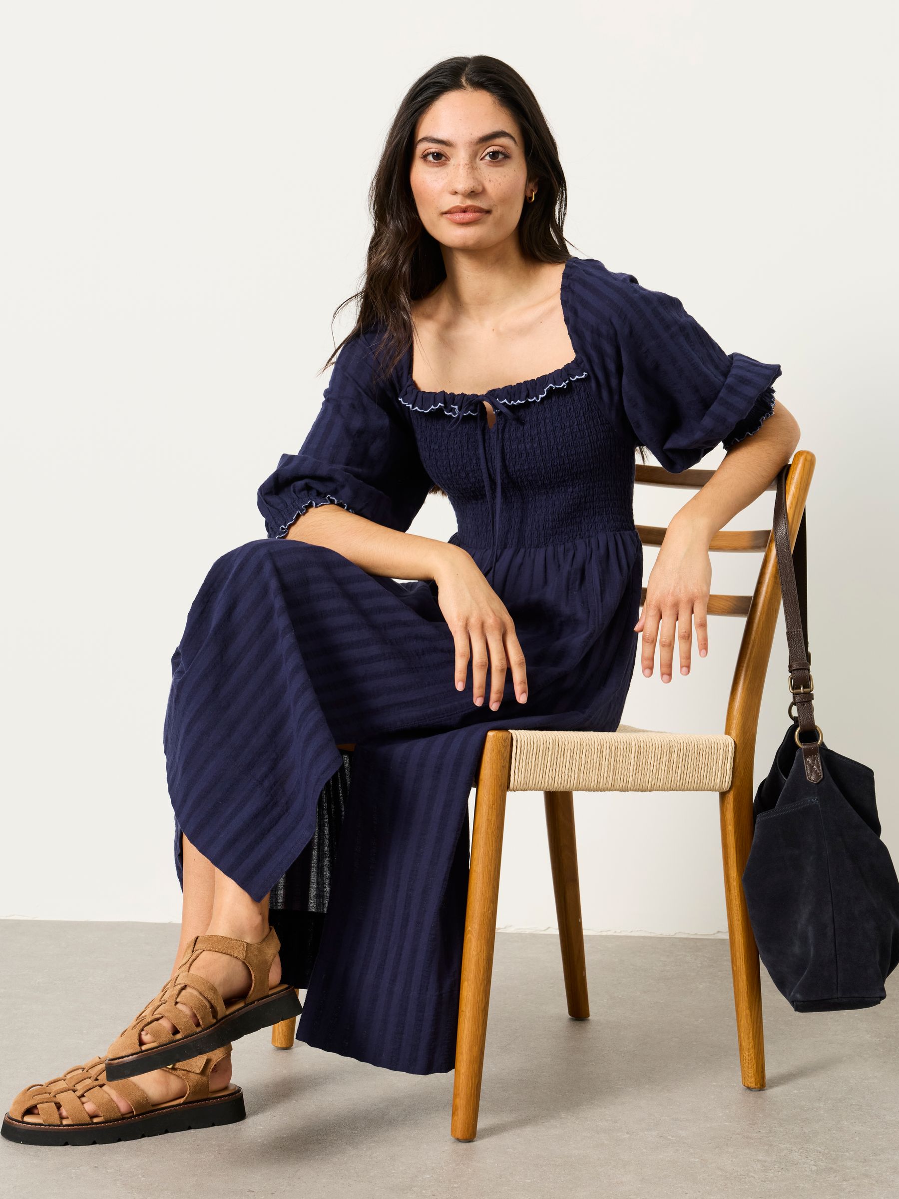 Amelie Navy Petite Midi Dress - Image 1 of 6 Amelie Navy Petite Midi Dress - Image 1 of 6