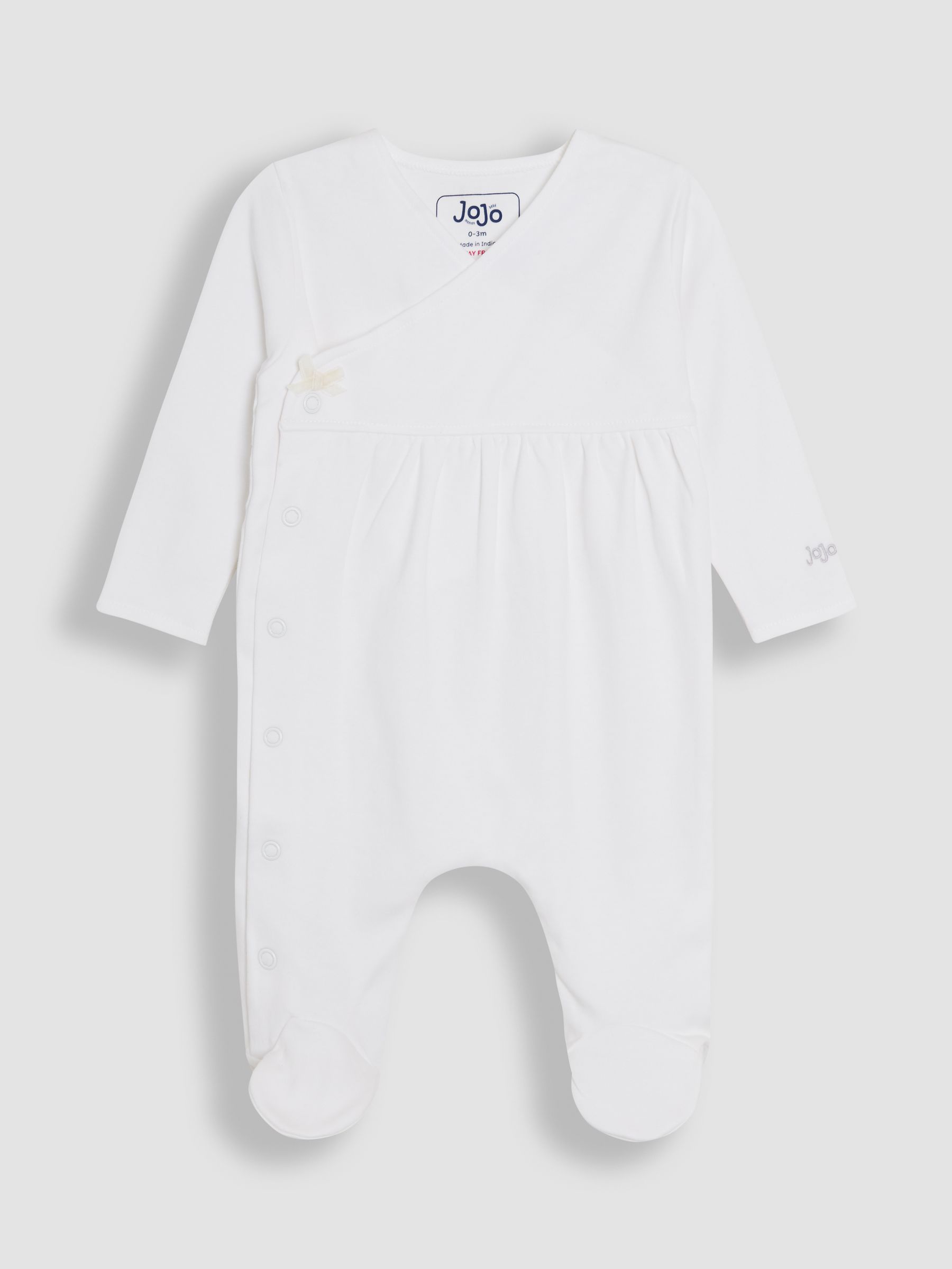 White Cross-Over Sleepsuits 2 Pack - Image 2 of 5