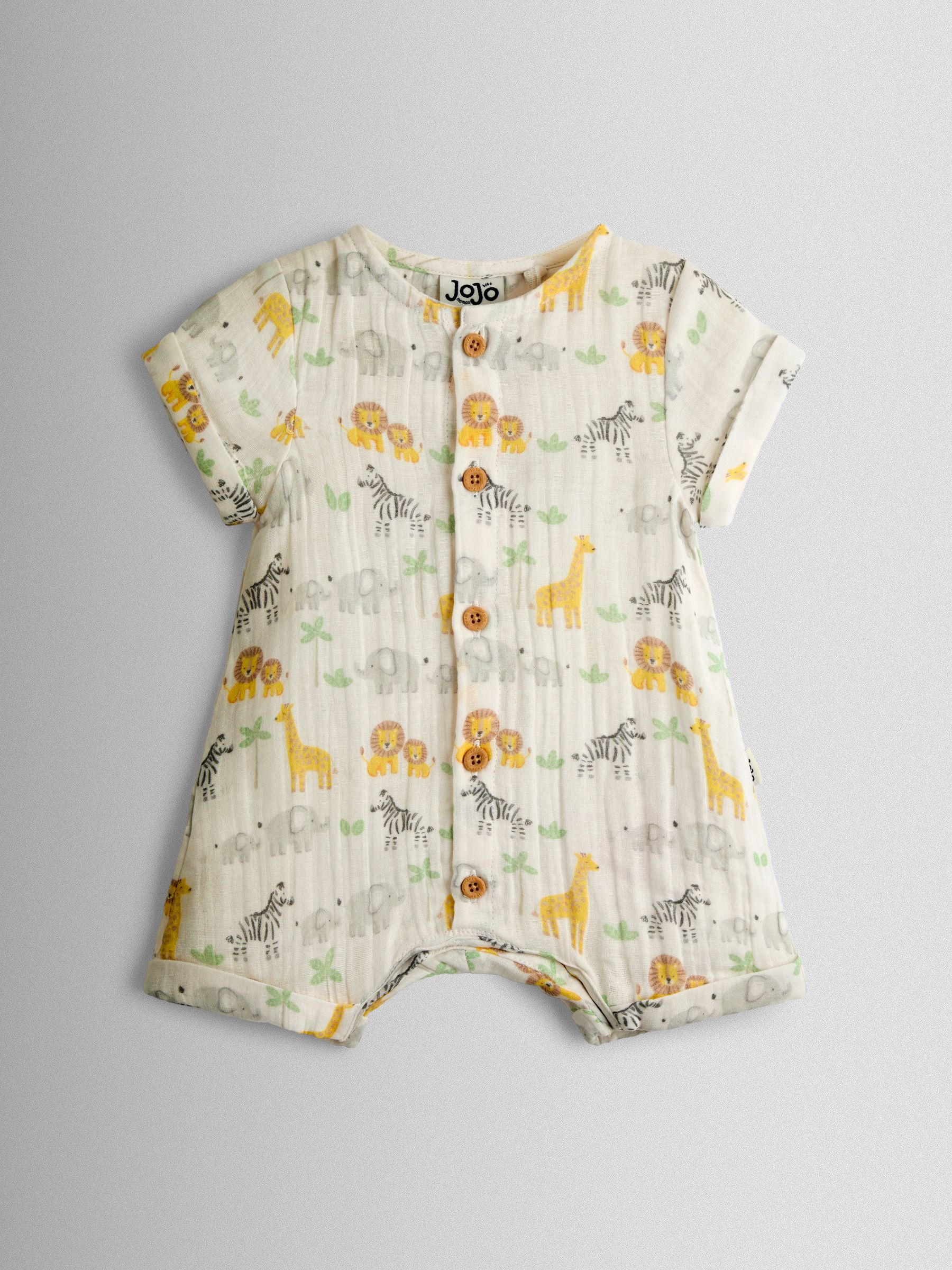 Cream Safari Cheesecloth Romper & Hat Set - Image 3 of 8