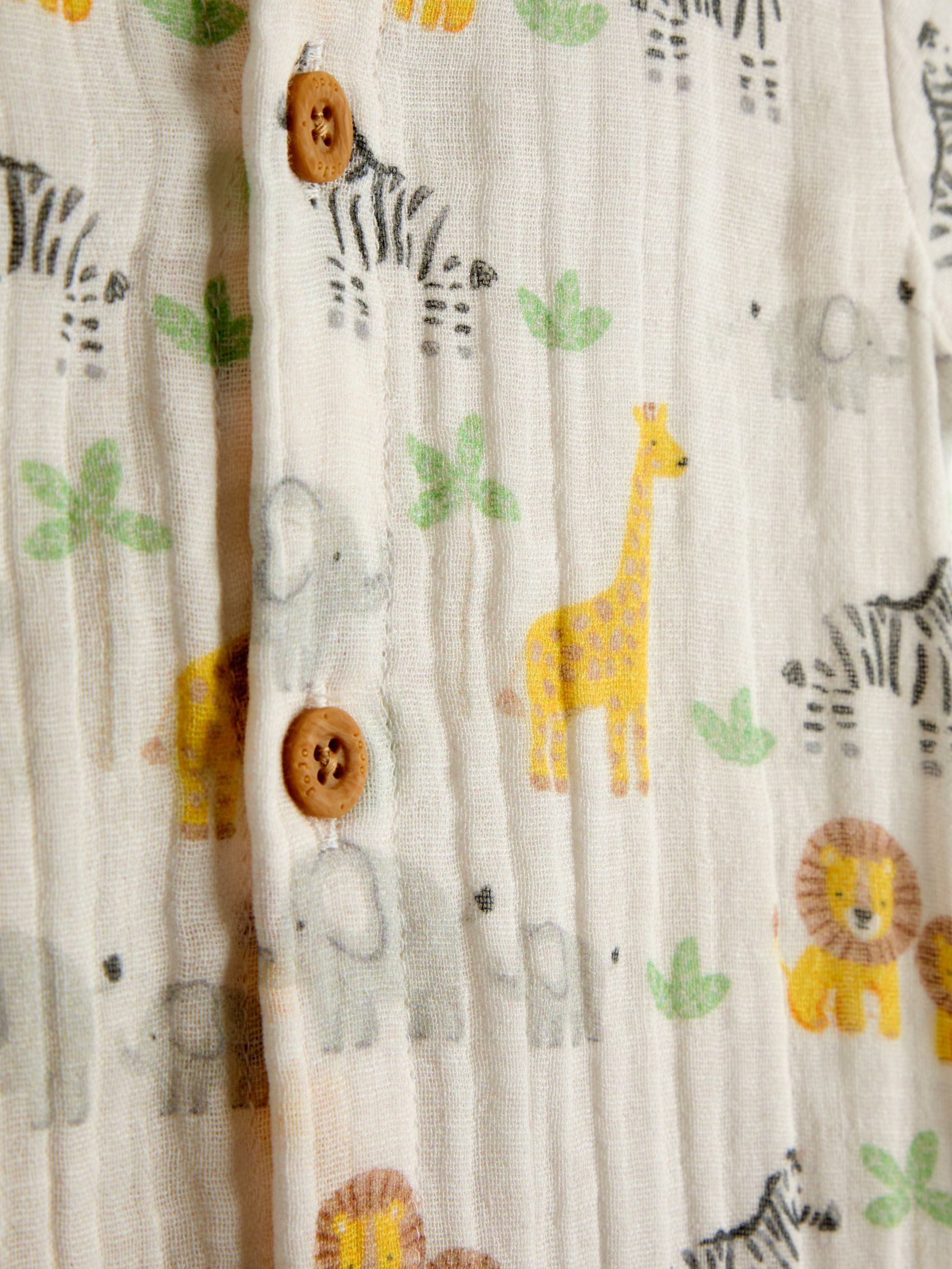 Cream Safari Cheesecloth Romper & Hat Set - Image 7 of 8