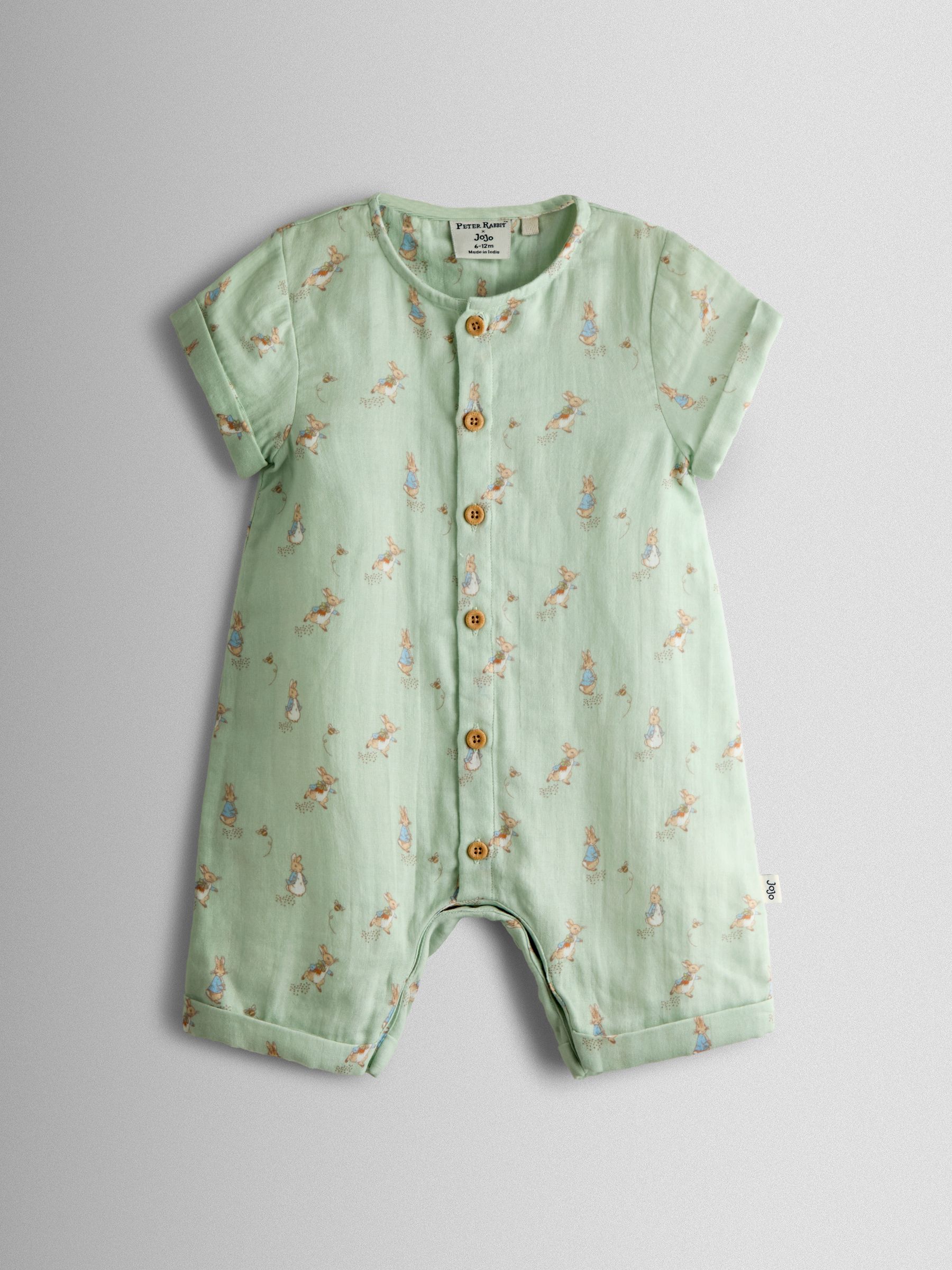 Green Peter Rabbit™ Cheesecloth Romper - Image 2 of 4