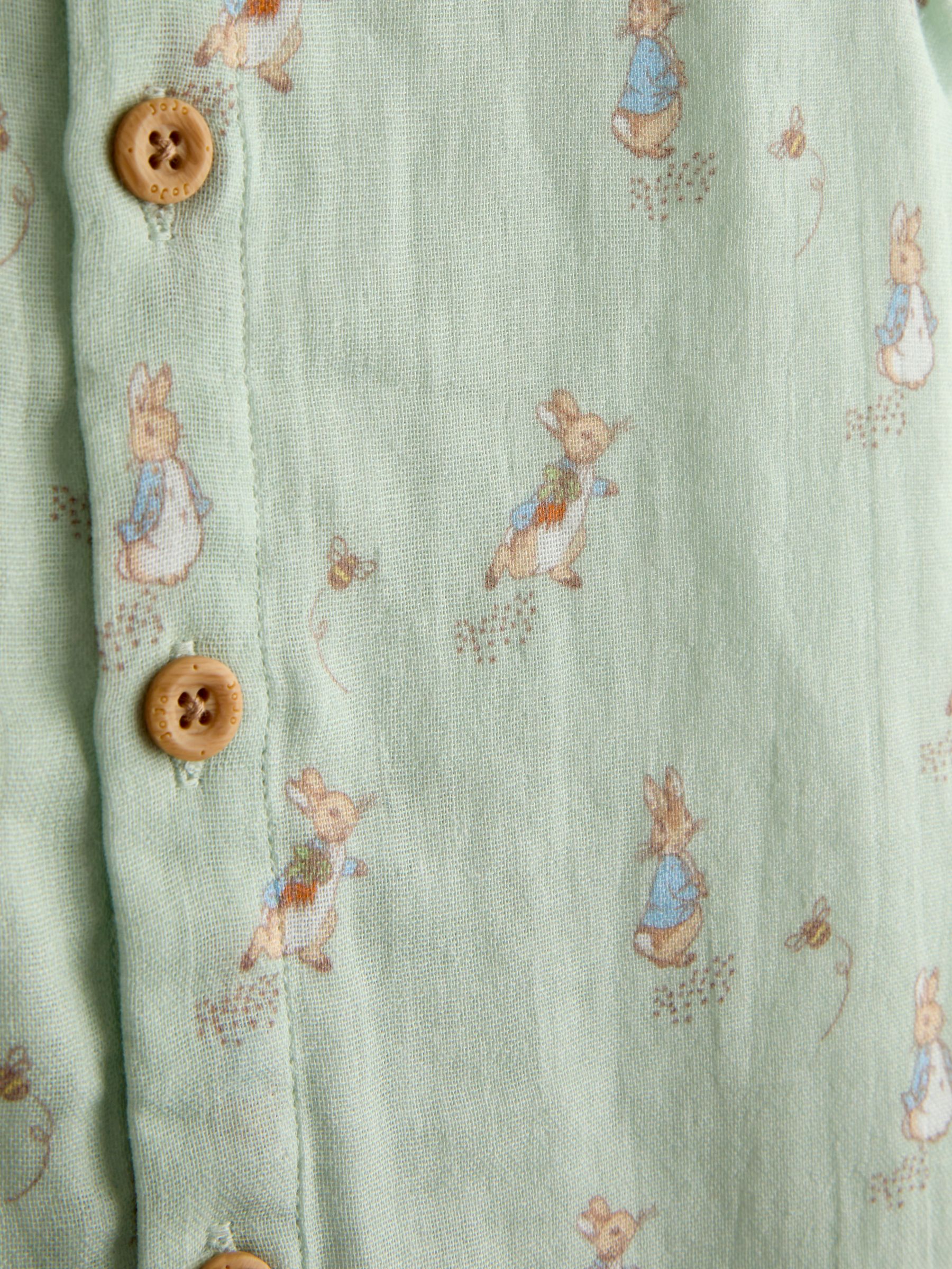 Green Peter Rabbit™ Cheesecloth Romper - Image 4 of 4