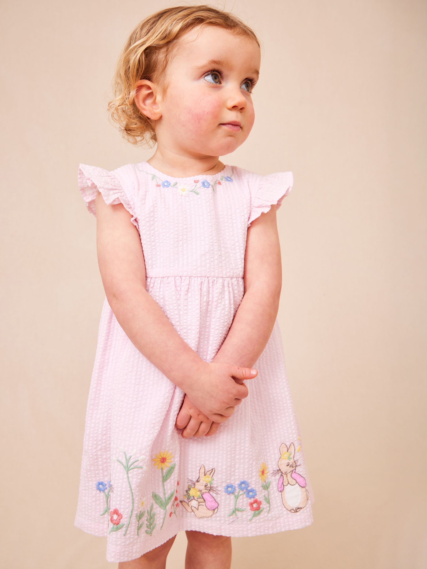 Pink Flopsy Bunny Embroidered Dress & Knicker Set - Image 2 of 7