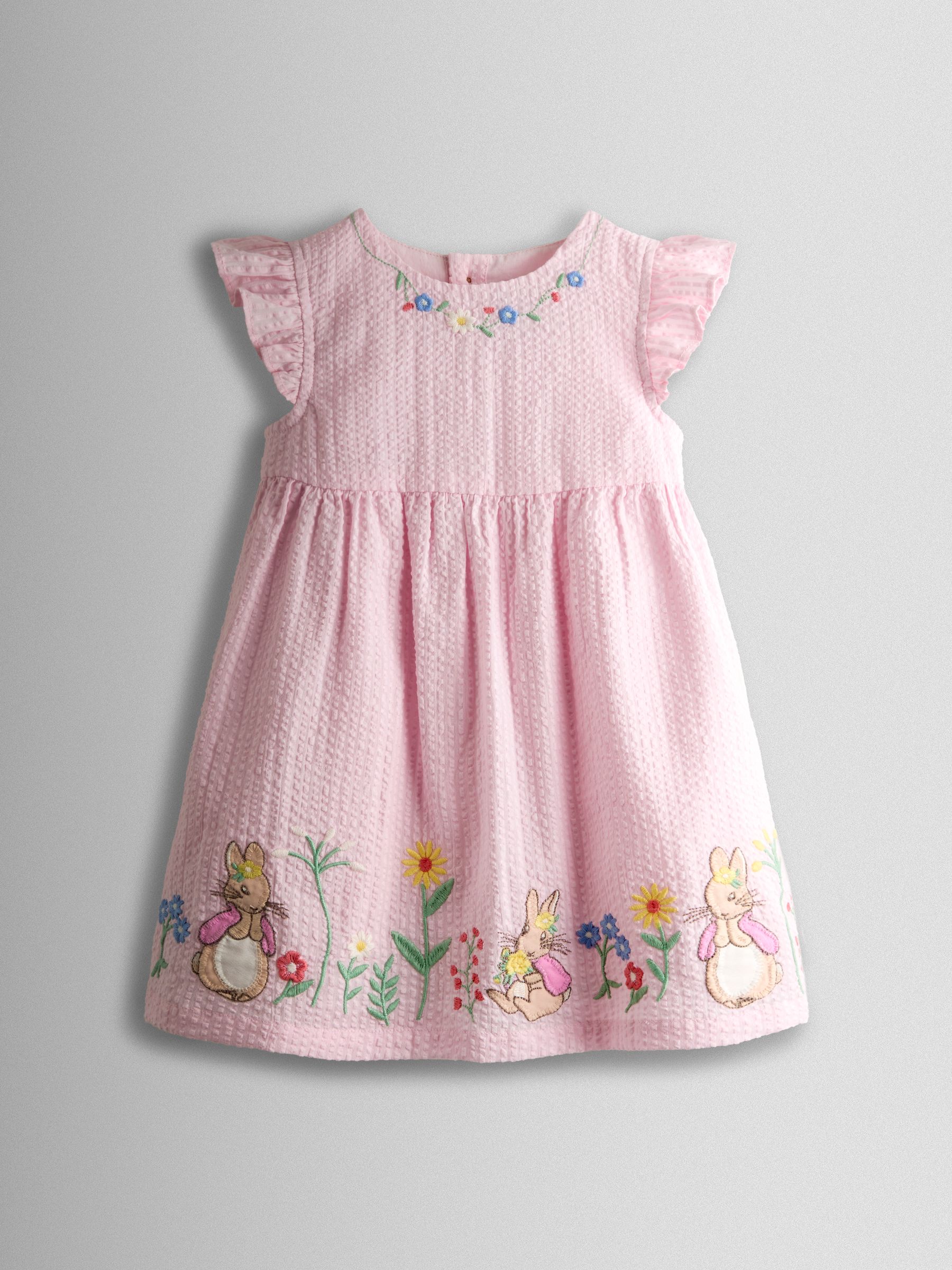 Pink Flopsy Bunny Embroidered Dress & Knicker Set - Image 3 of 7