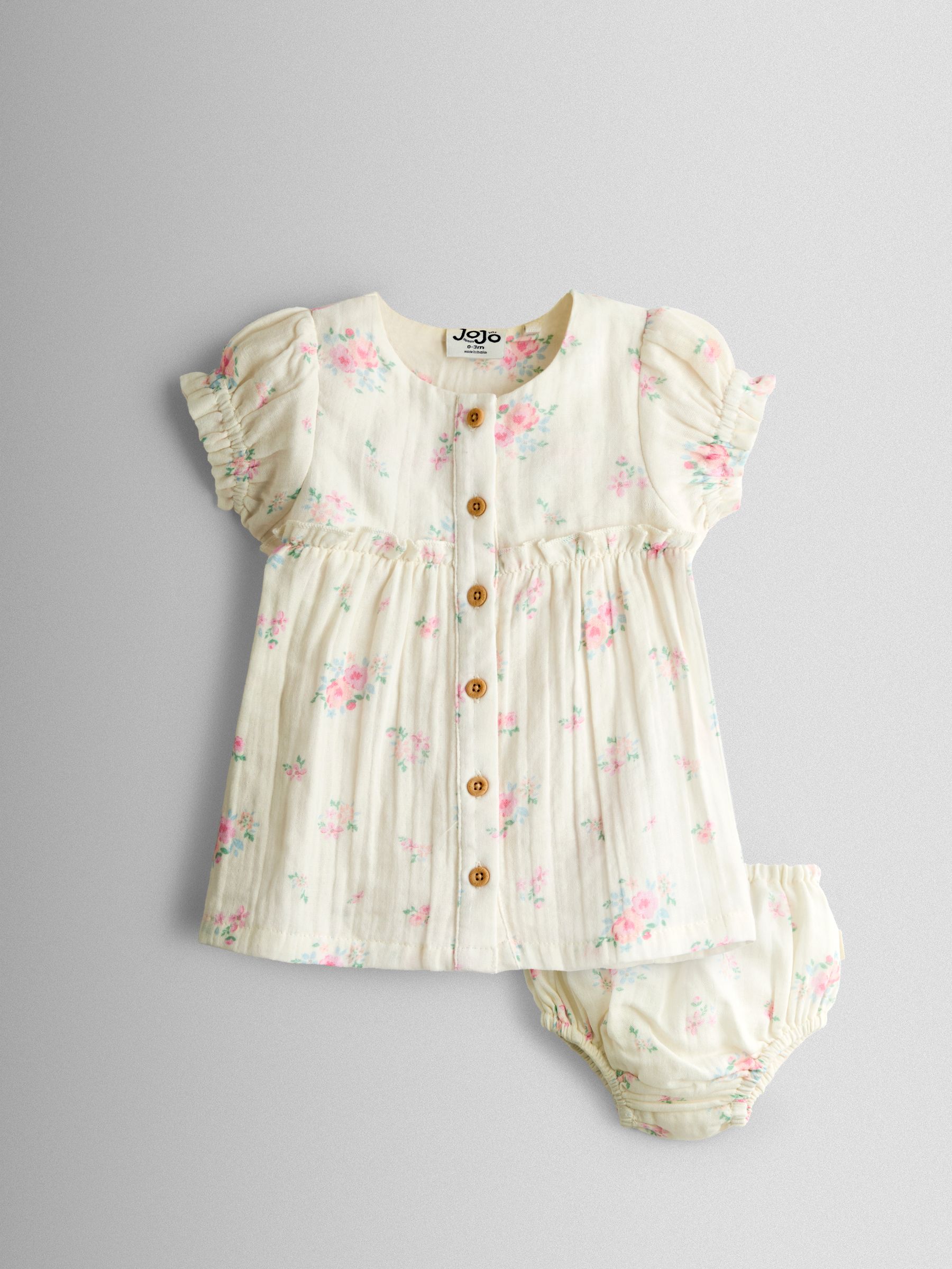 Cream Floral Dress and Knicker Set - Image 2 of 7