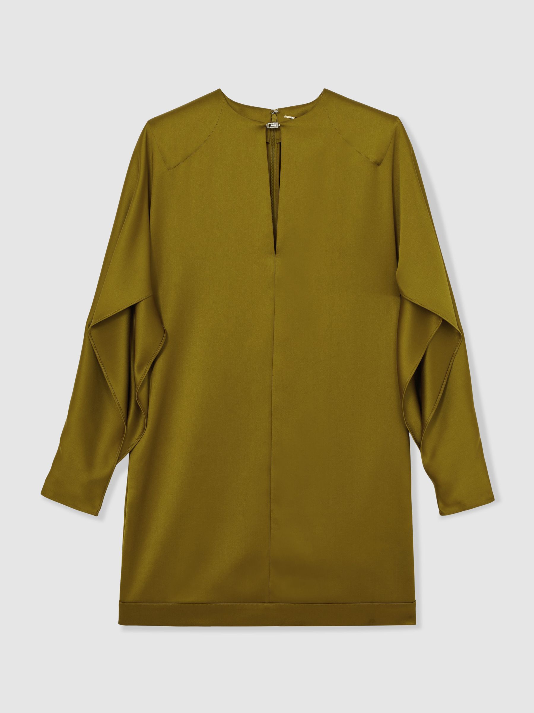 Atelier Satin Turn-Lock Mini Dress in Green - Image 2 of 5
