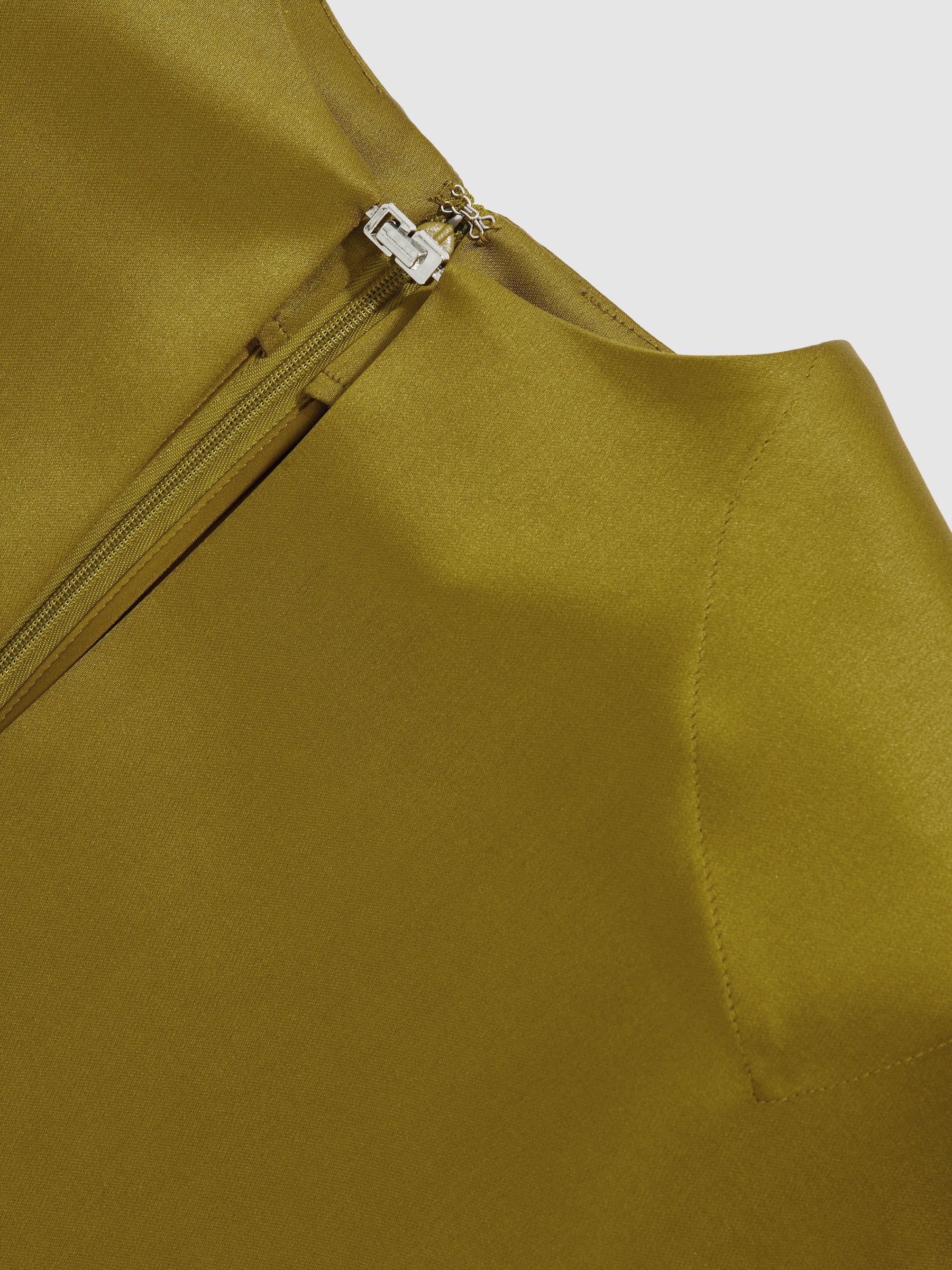 Atelier Satin Turn-Lock Mini Dress in Green - Image 5 of 5