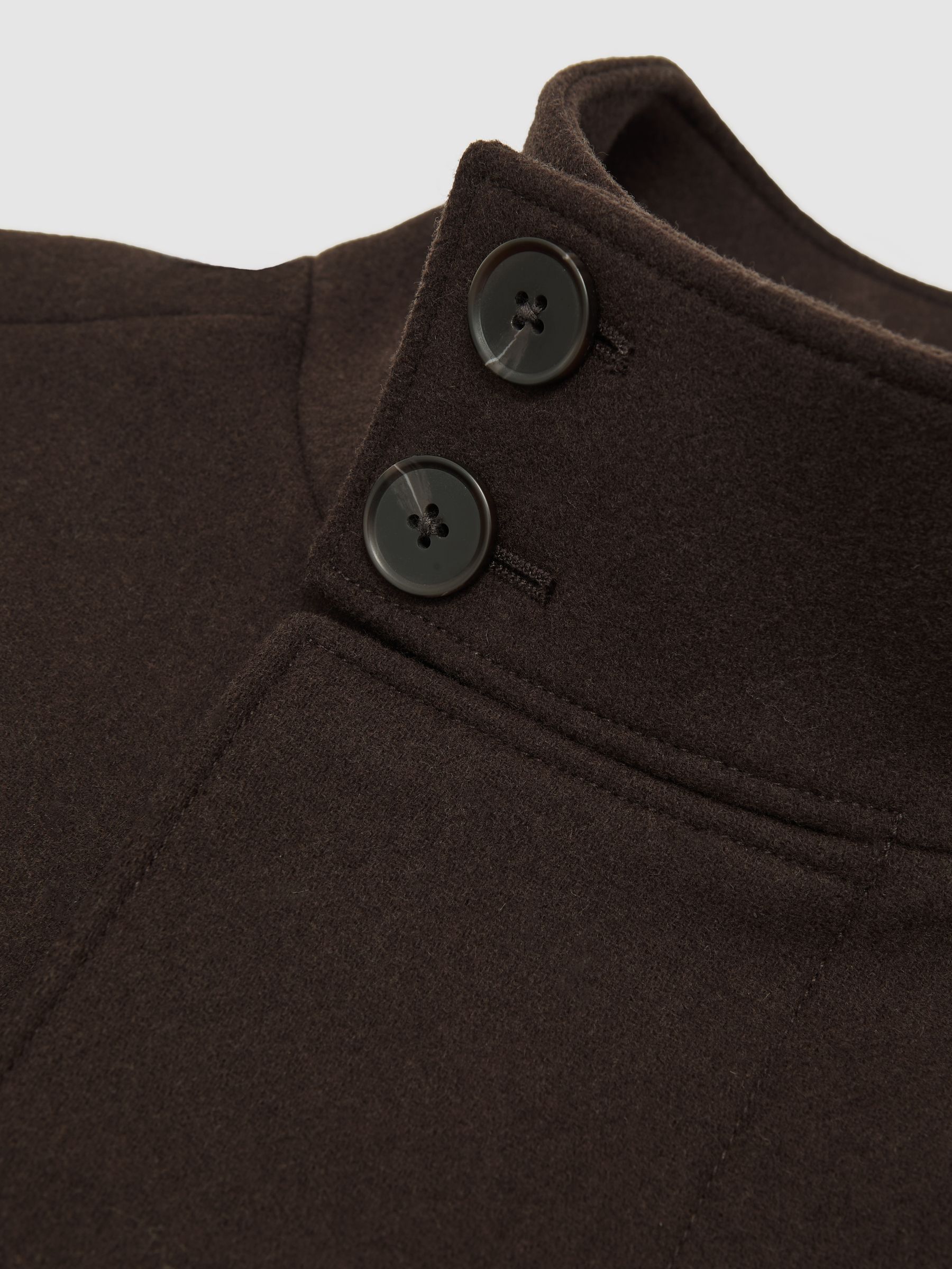 Wool-Blend Stand-Collar Coat in Brown - image 3