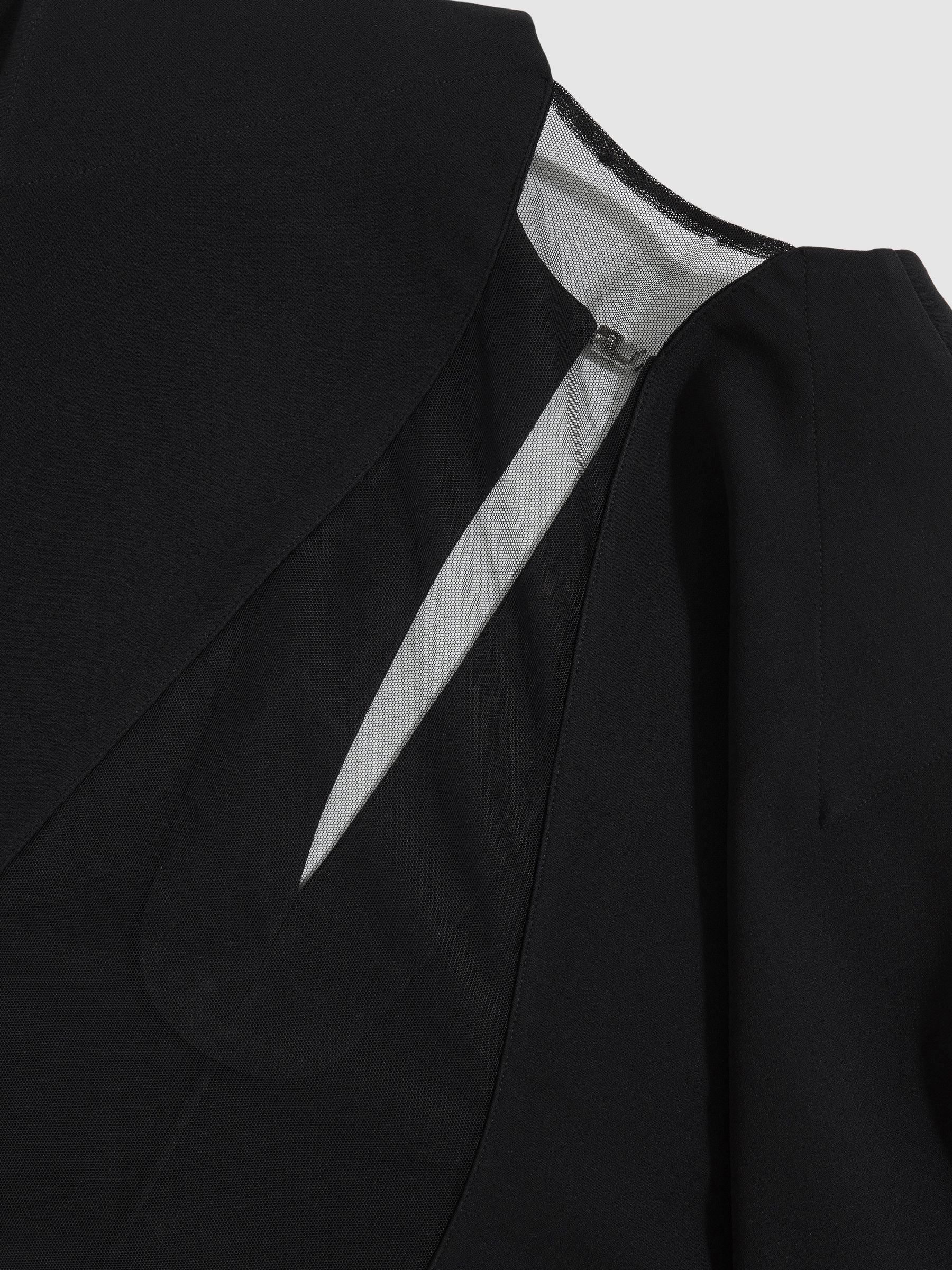 Atelier Crepe Sheer-Back Mini Dress in Black - Image 6 of 6