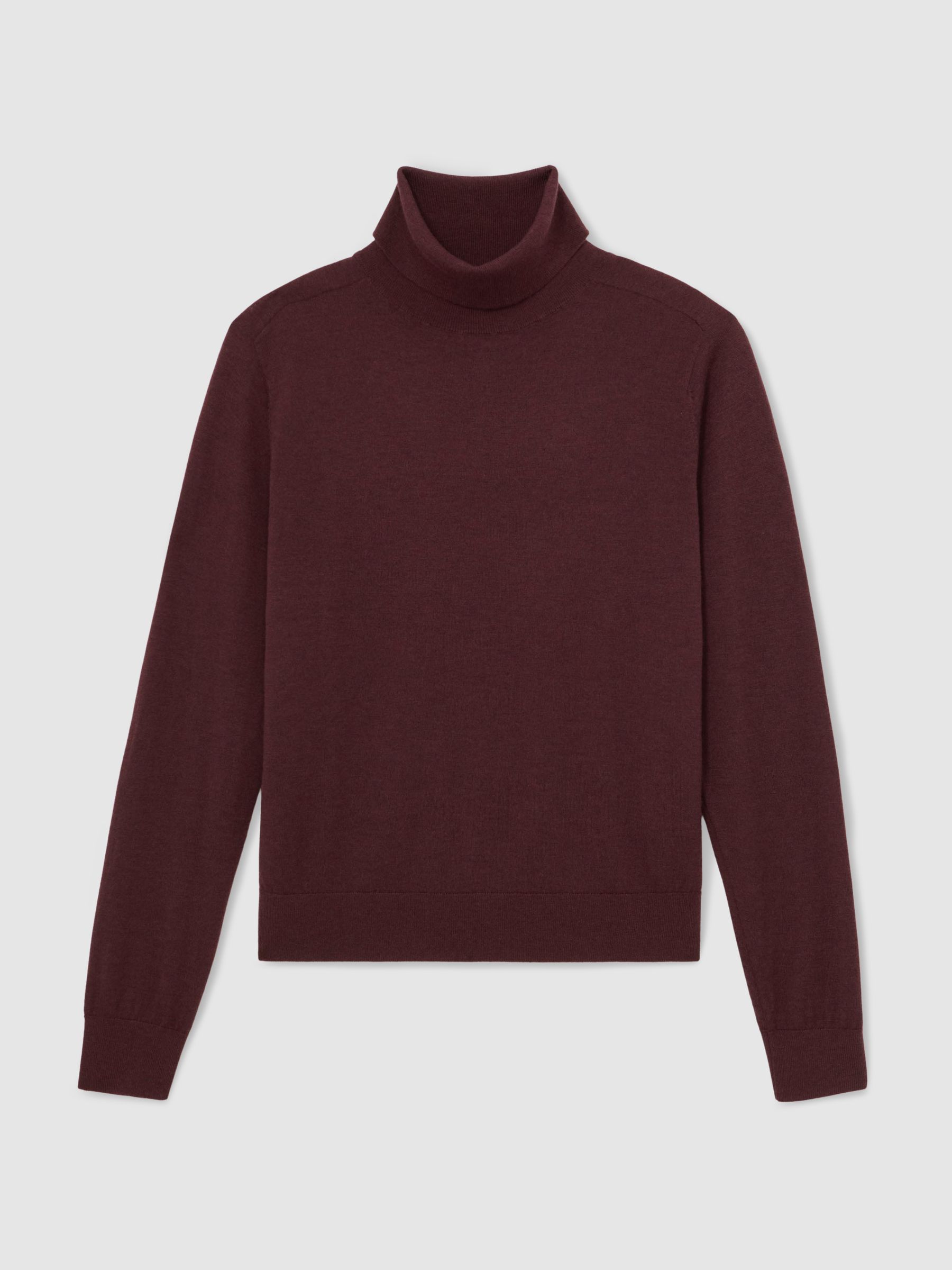 Wool Roll-Neck Jumper in Burgundy - image 1