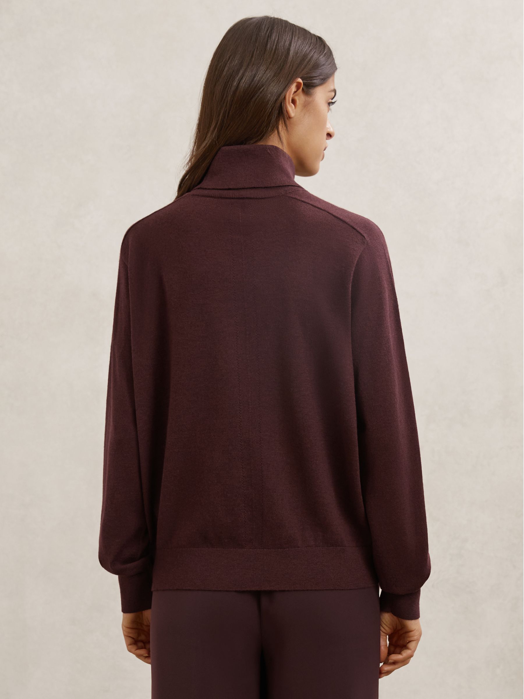 Wool Roll-Neck Jumper in Burgundy - image 4