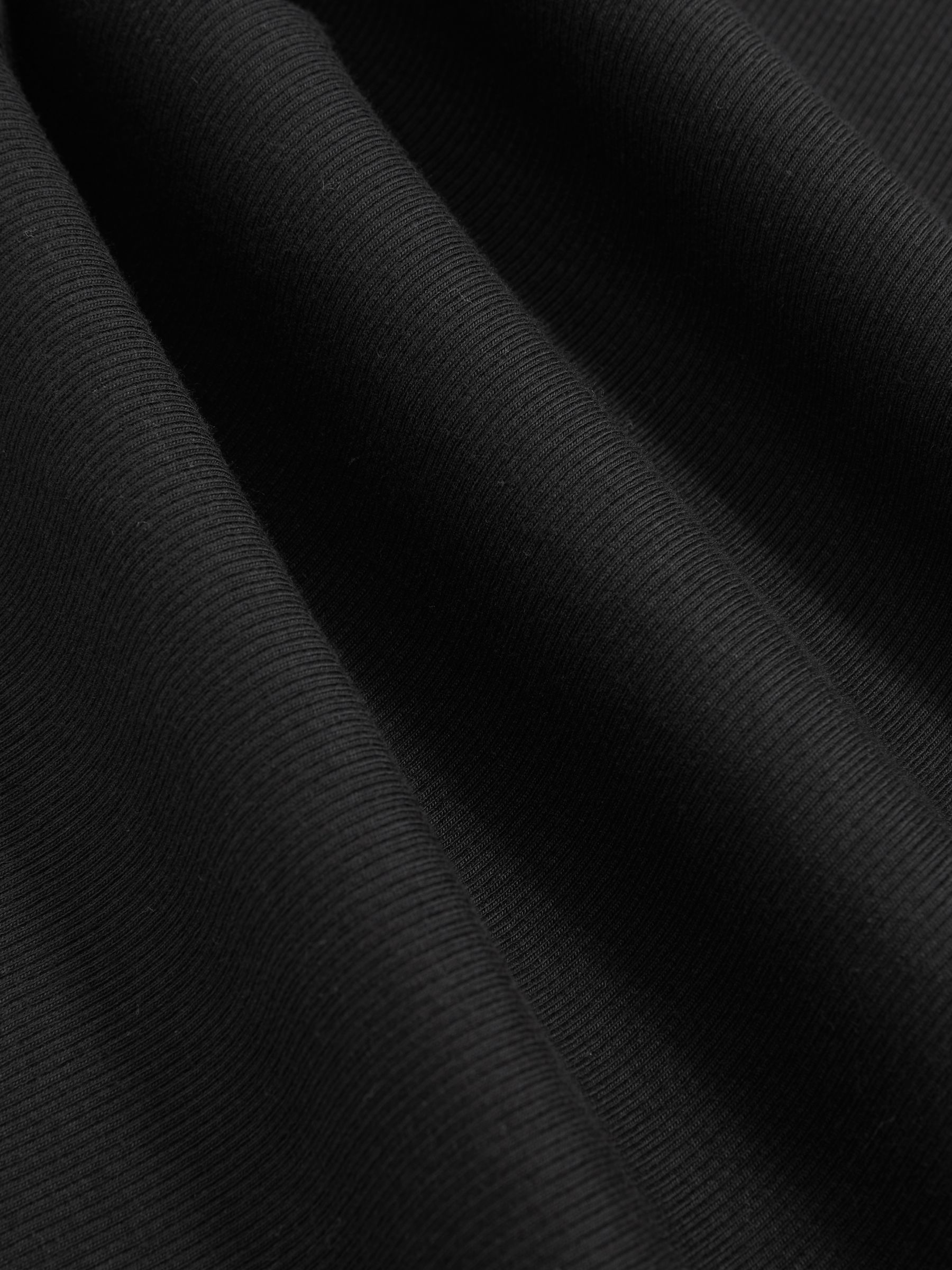 Stretch-Cotton Funnel-Neck Top in Black - image 3
