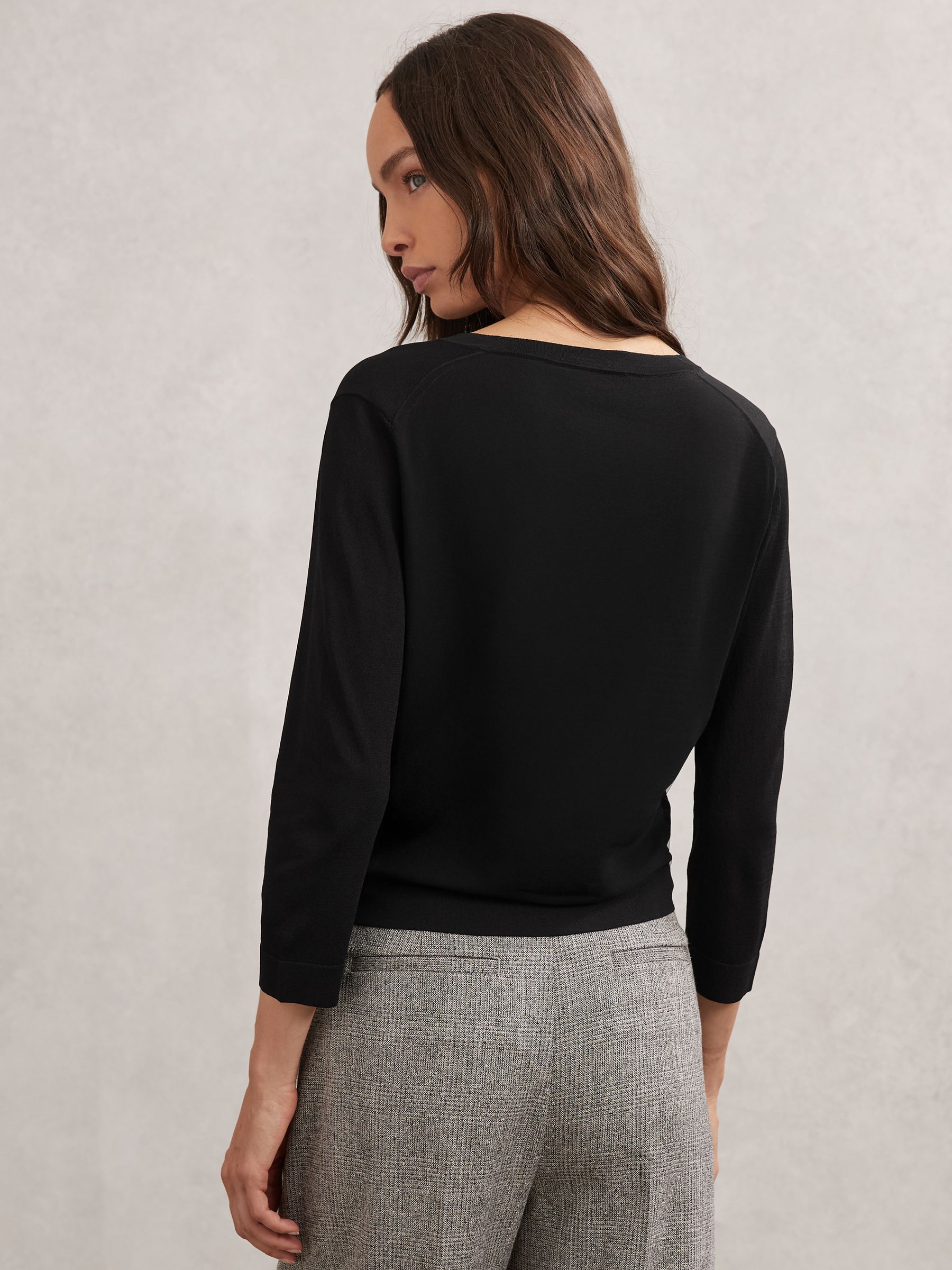 Lightweight Cropped Cardigan in Black - Image 5 of 6