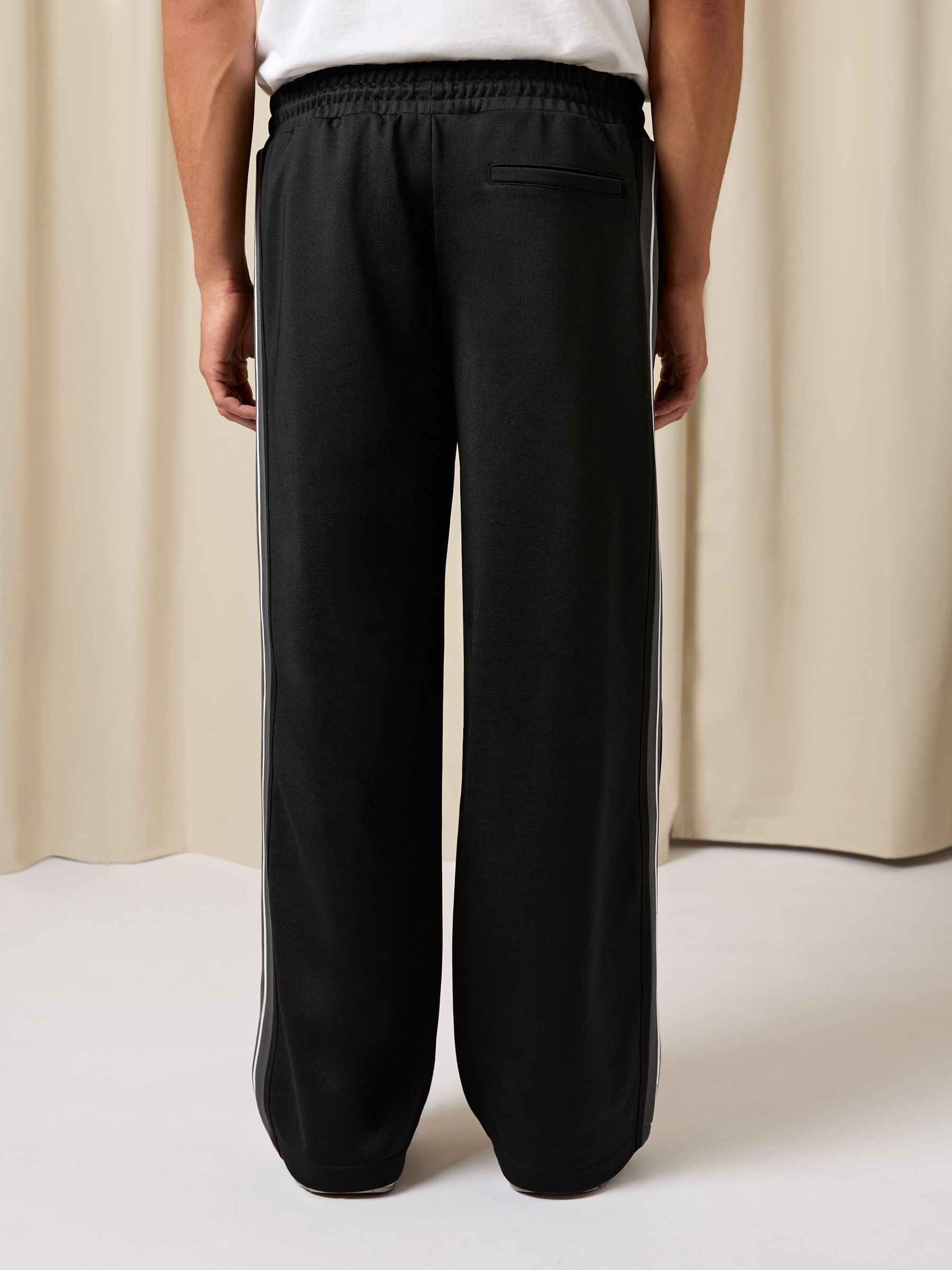 Monogram Cotton Wide-Leg Joggers in Black - image 4