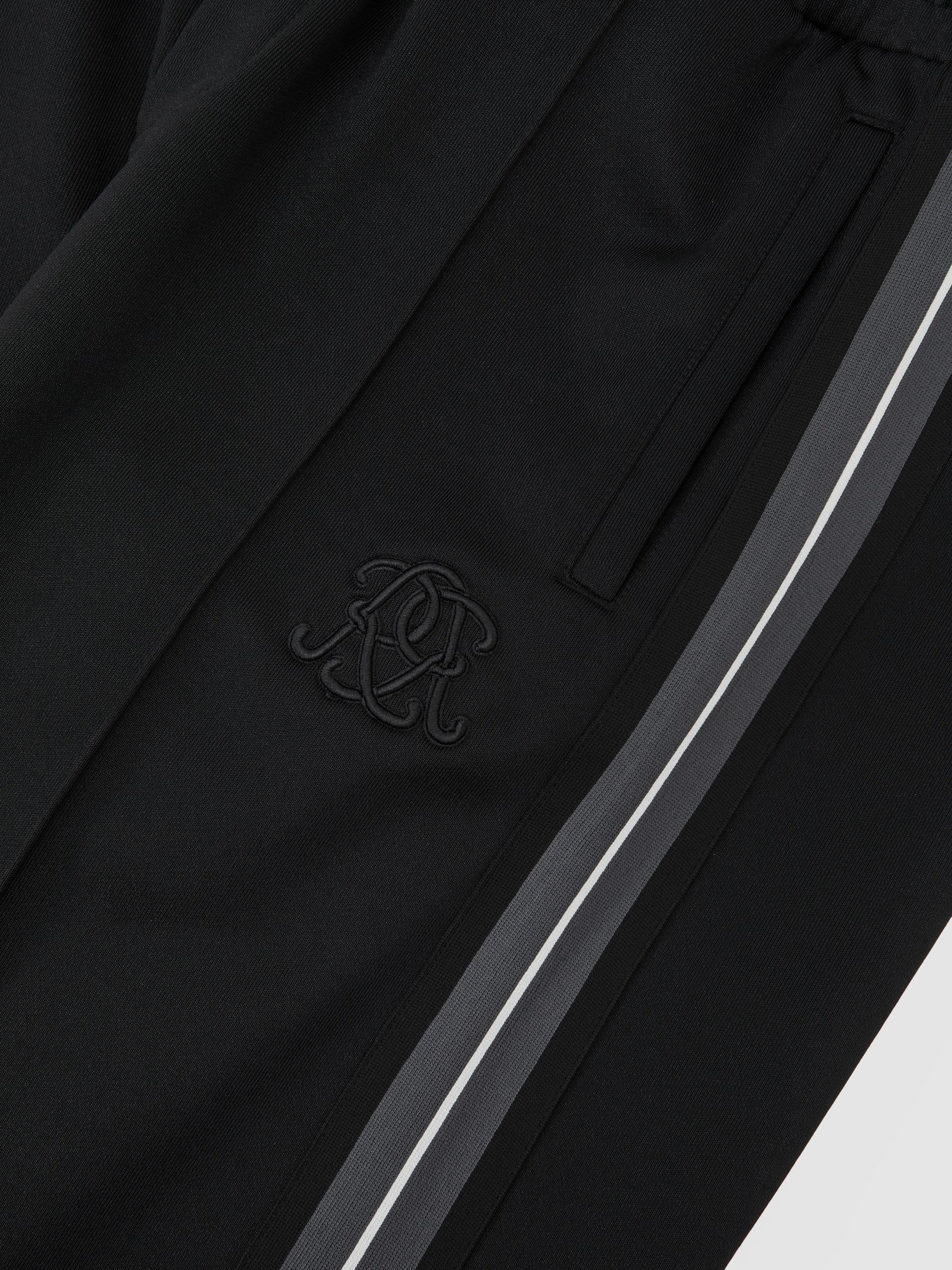 Monogram Cotton Wide-Leg Joggers in Black - image 3
