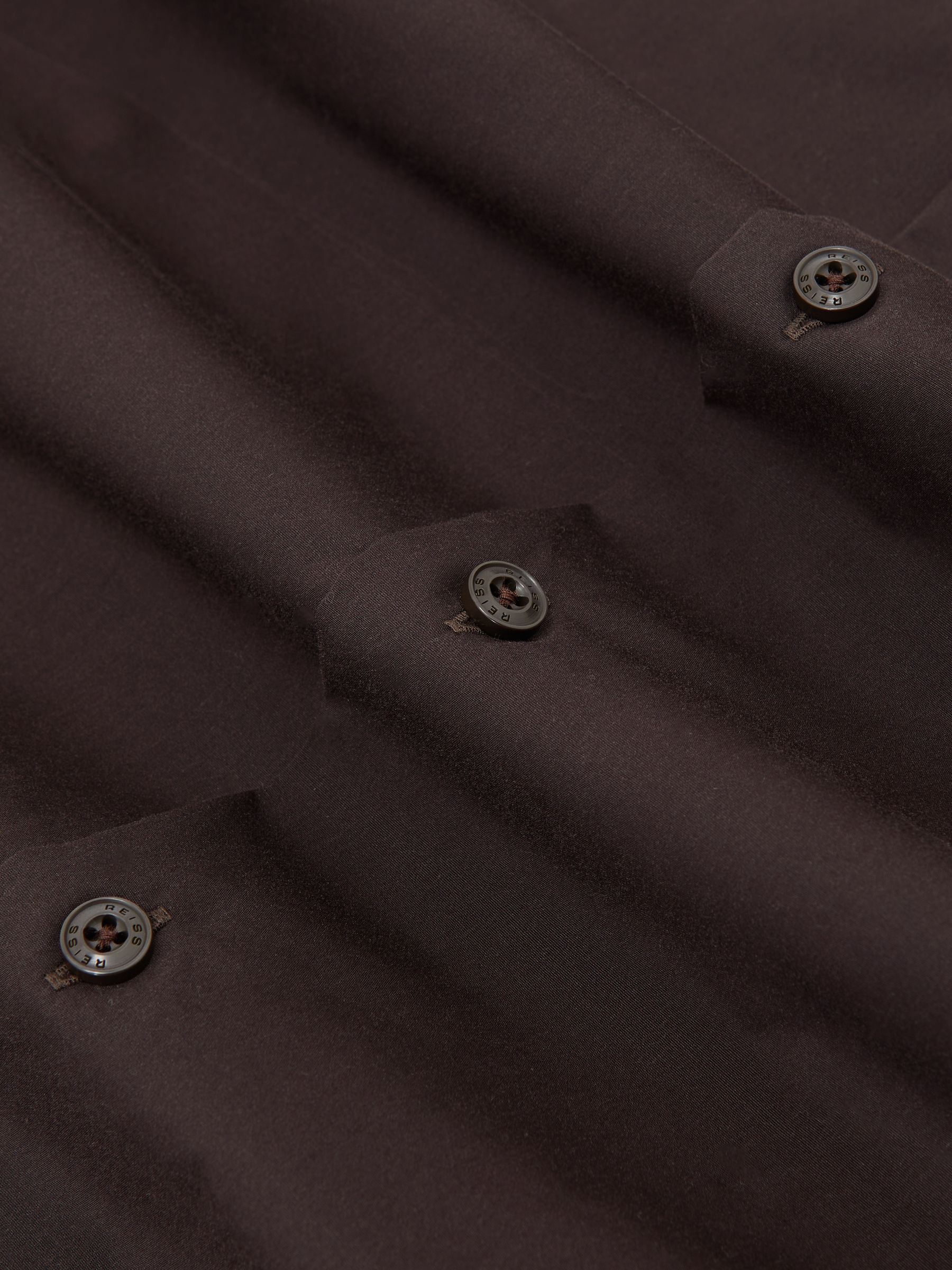 Monogram Cotton Oversized Shirt in Chocolate Brown - Image 6 of 6