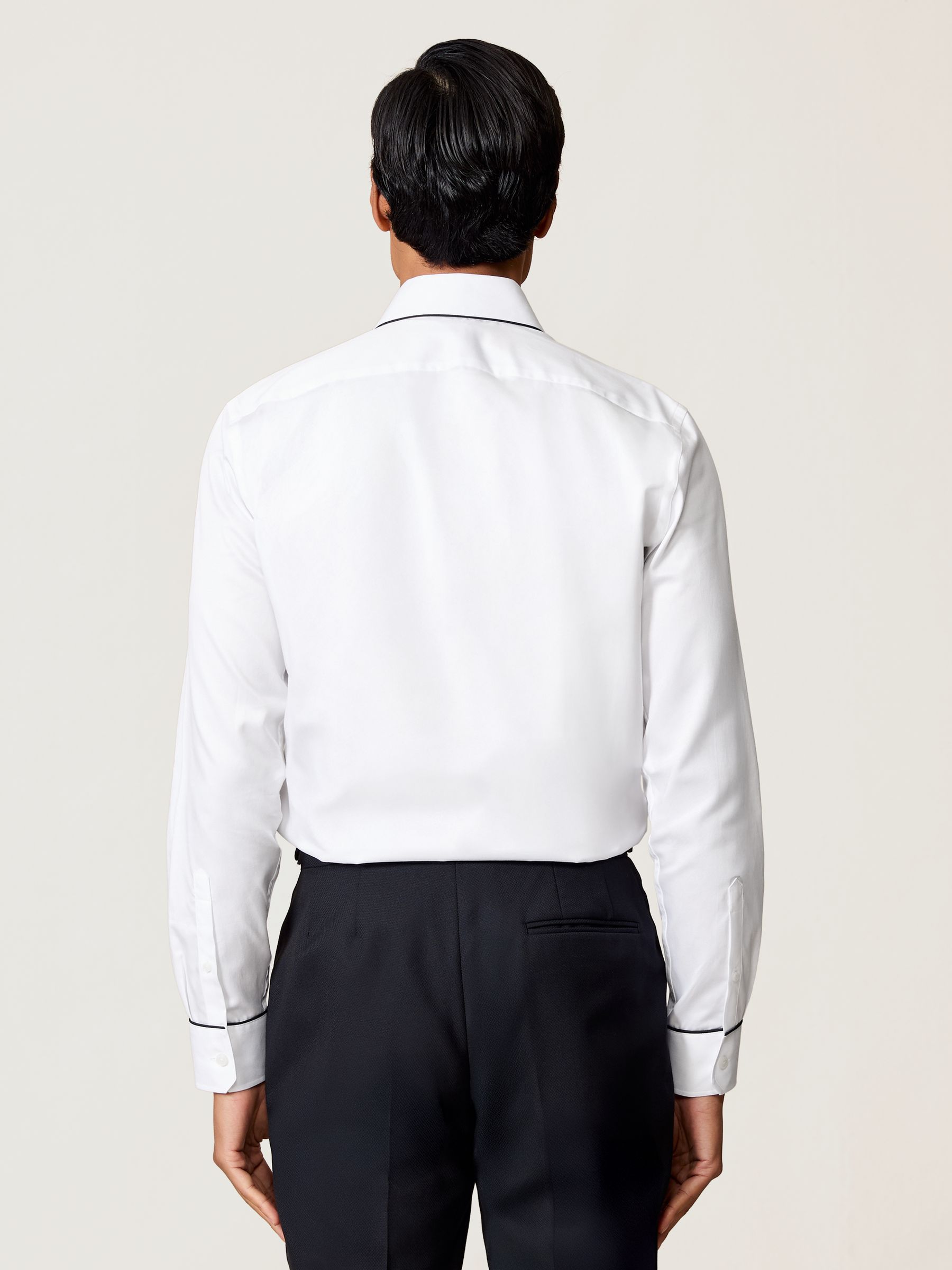 Twill Piped Long-Sleeve Shirt in White - image 3