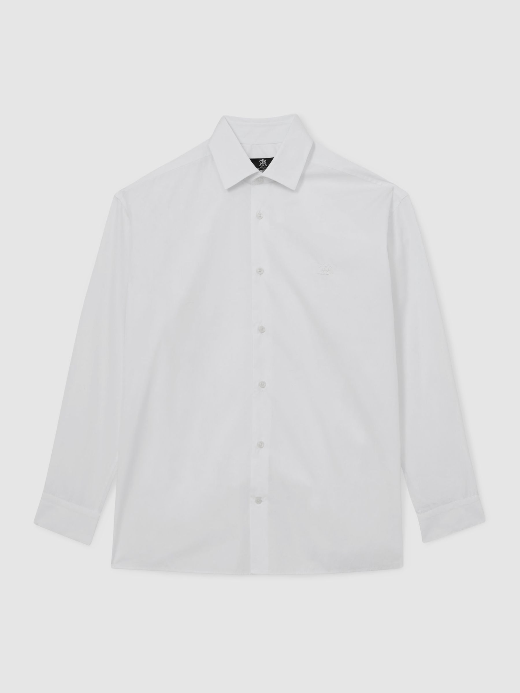Monogram Cotton Oversized Shirt in White - Image 2 of 5
