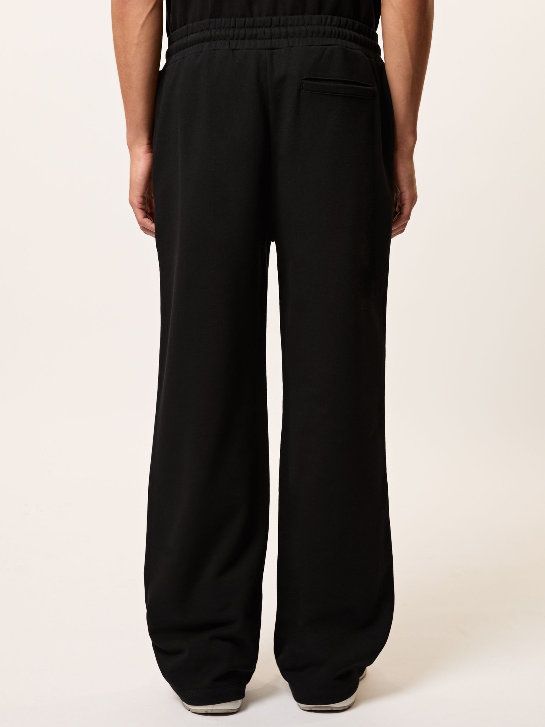 Monogram Cotton Wide-Leg Joggers in Black - image 3