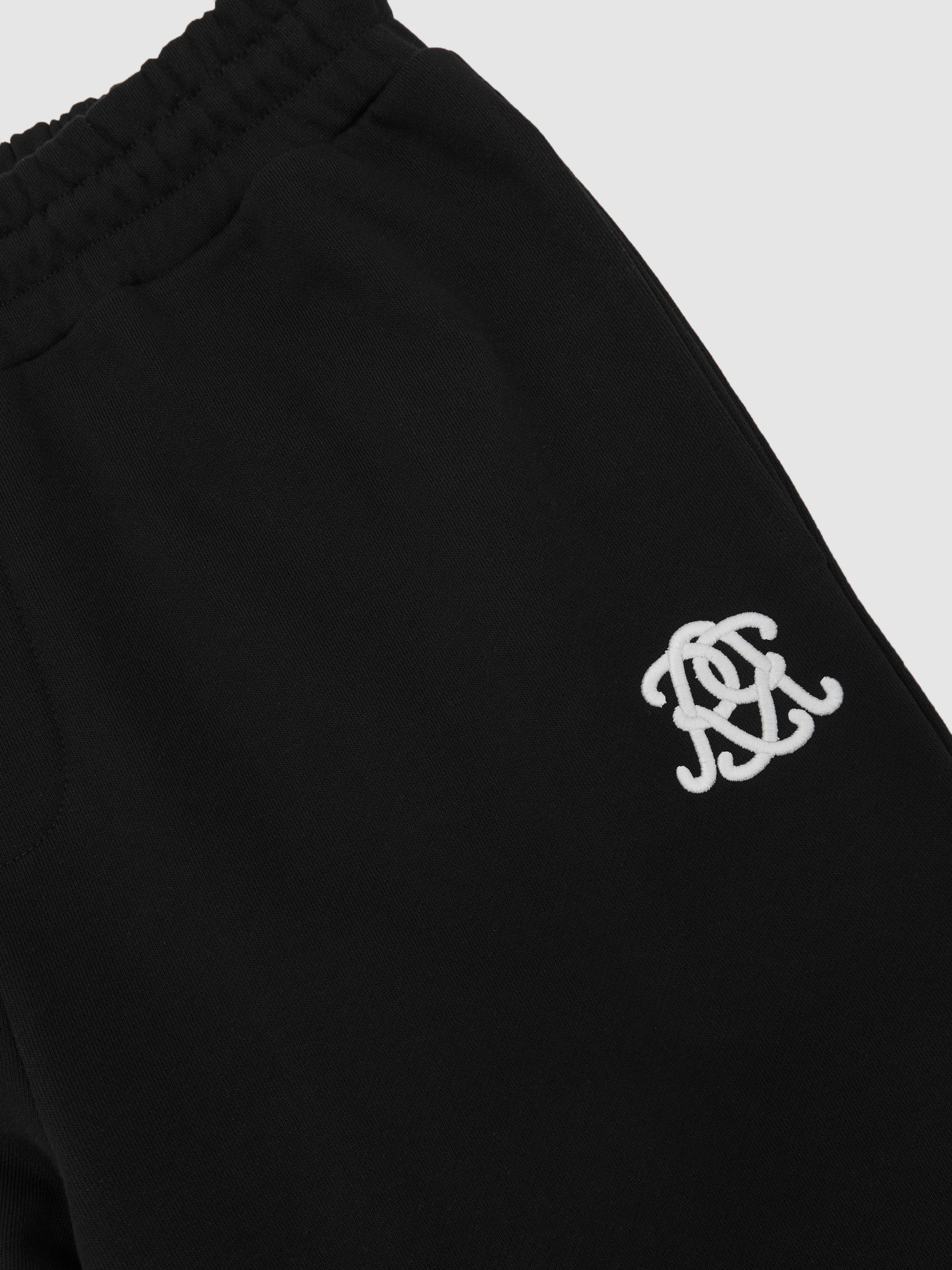 Monogram Cotton Wide-Leg Joggers in Black - image 4