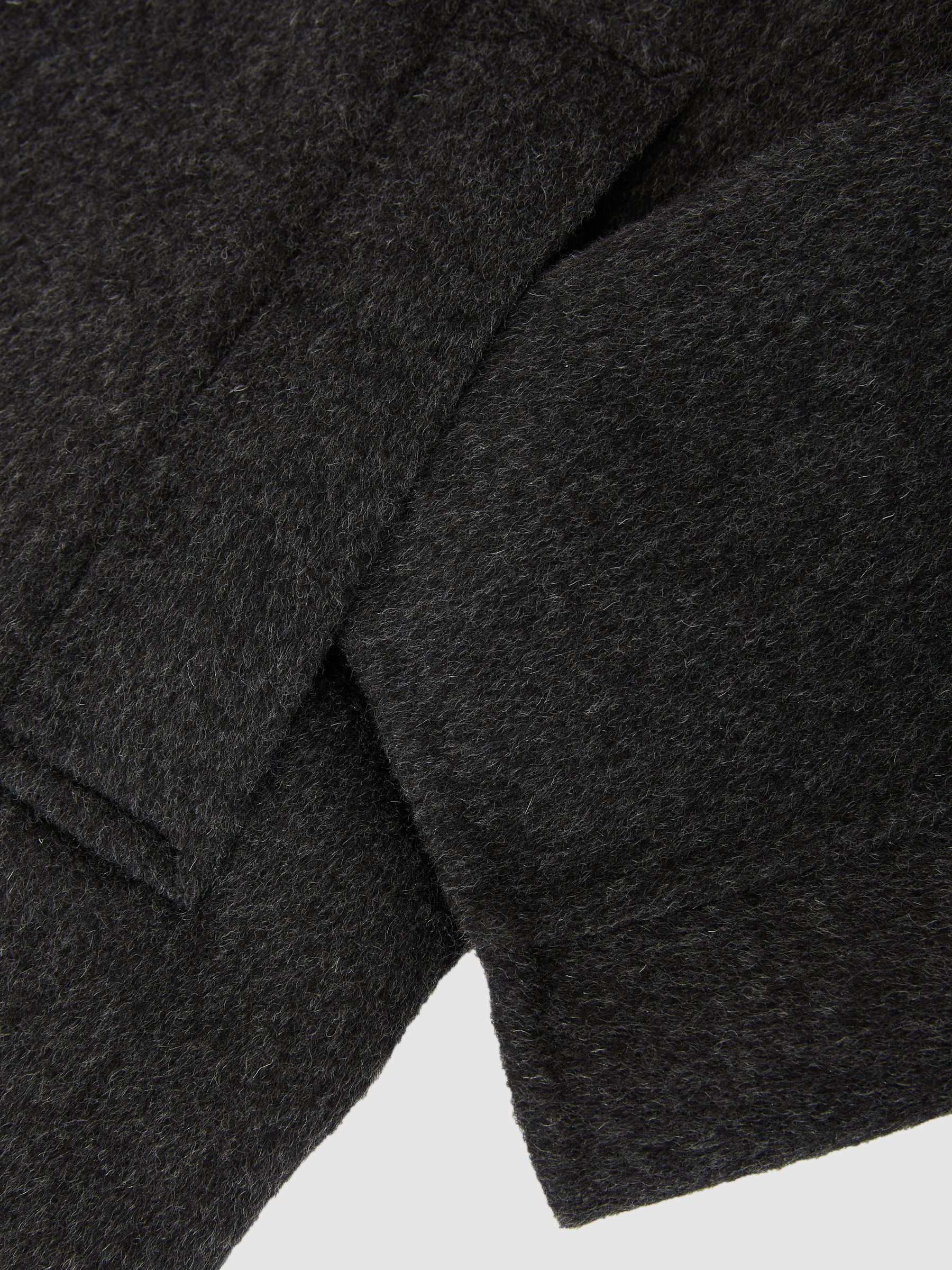 Wool-Blend Single-Breasted Overcoat in Charcoal Grey - image 4