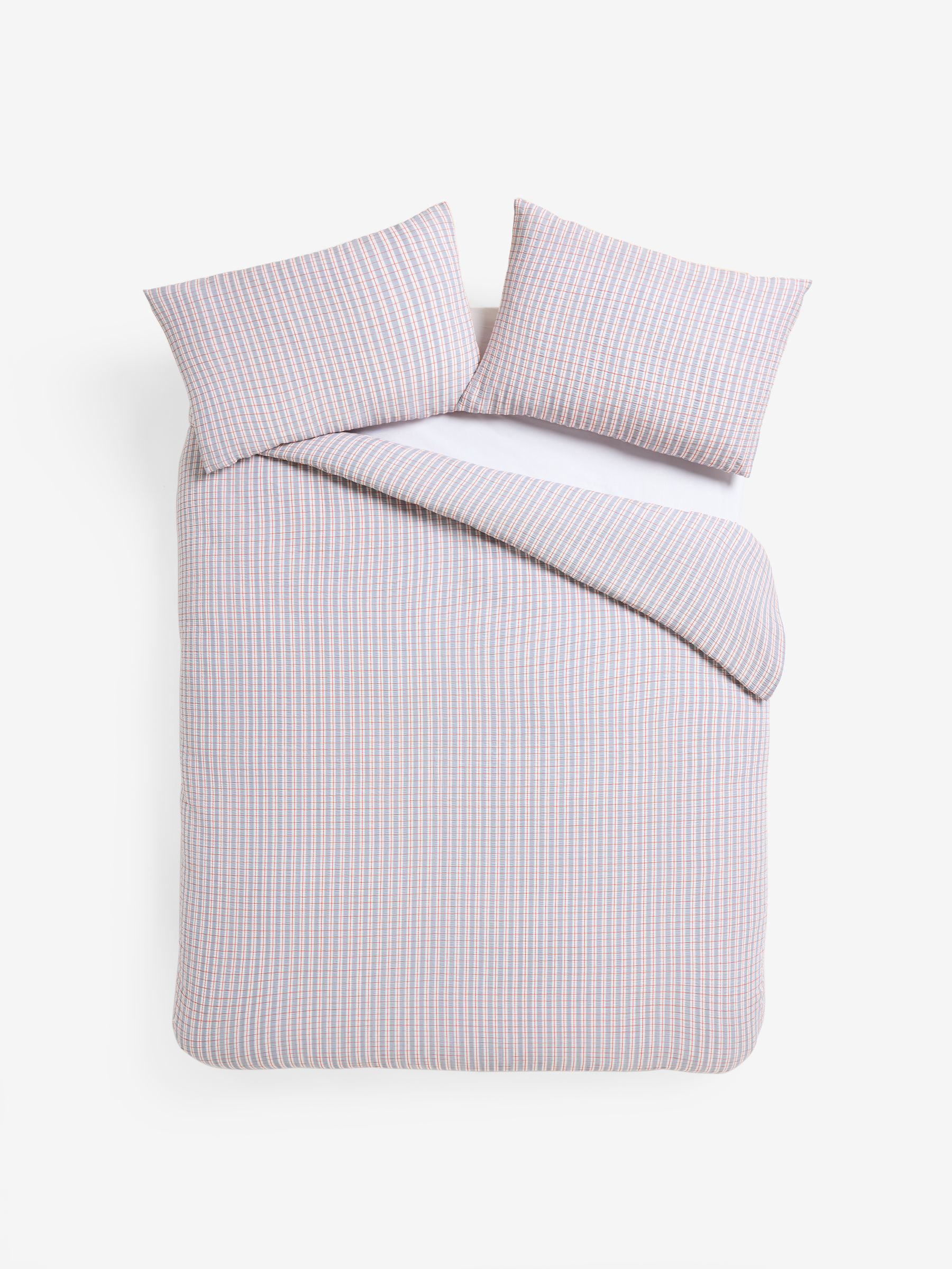 Felix Seersucker Duvet Cover and Pillowcase Set in Blue - Image 4 of 4