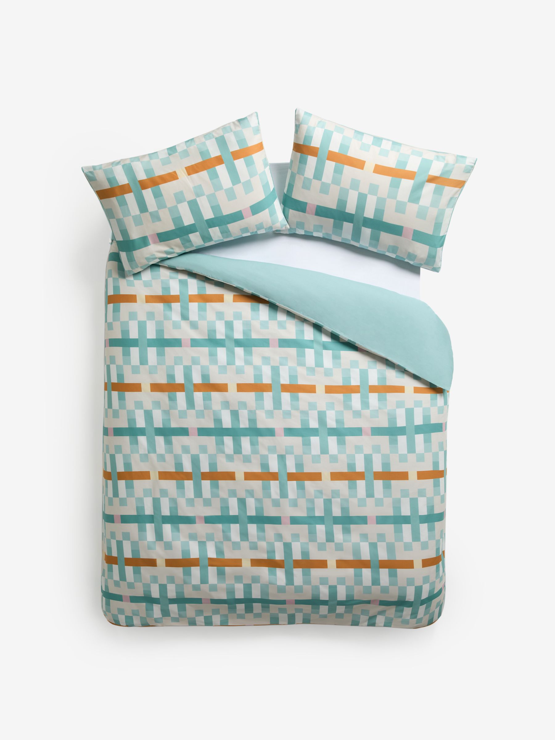 Carys 180 Thread Count Duvet Cover and Pillowcase Set in Blue - Image 4 of 4