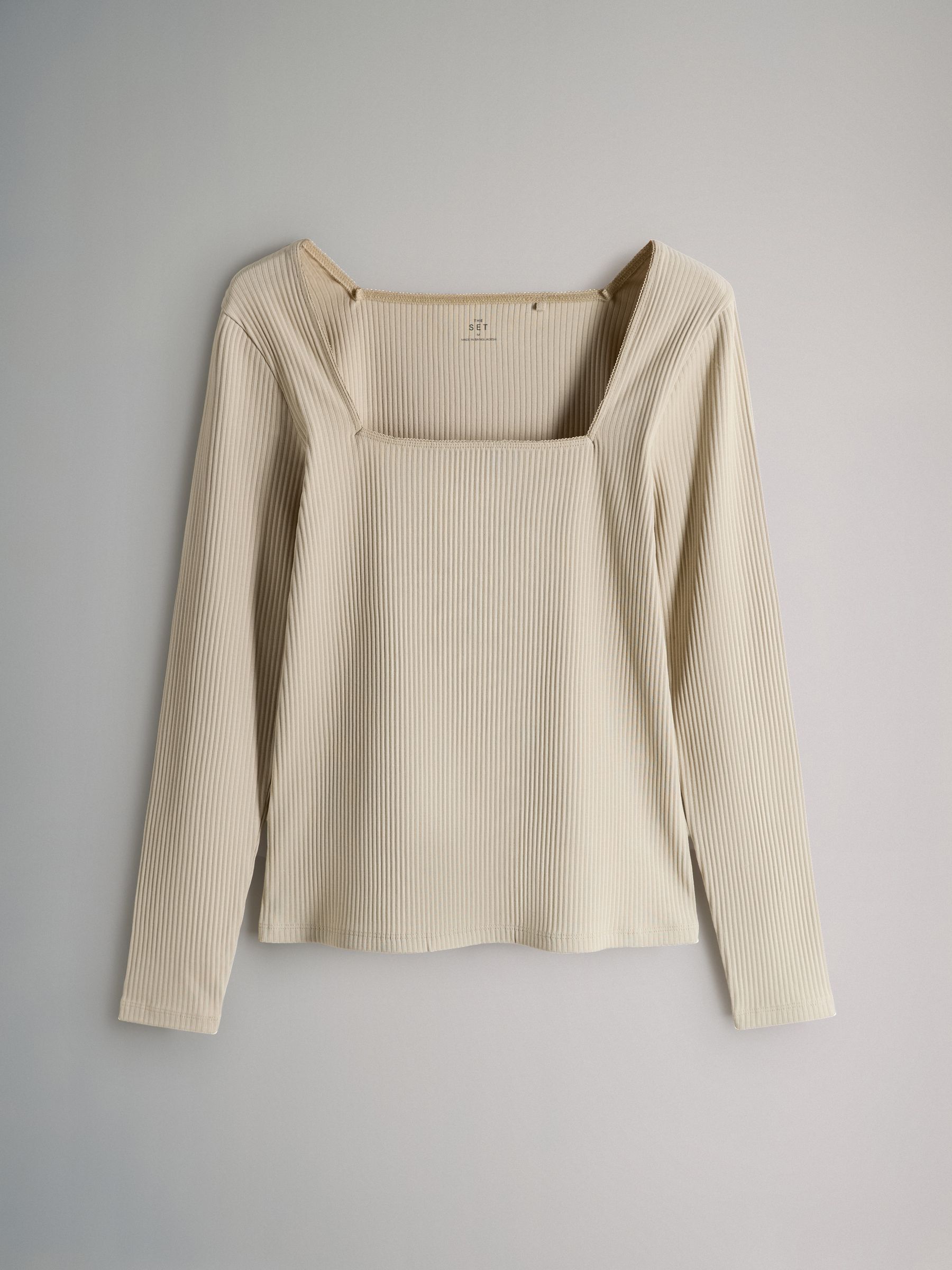 Blue/Light Blue/Stone Brown/White 4 Pack Trim Square Neck Ribbed Tops - Image 3 of 6