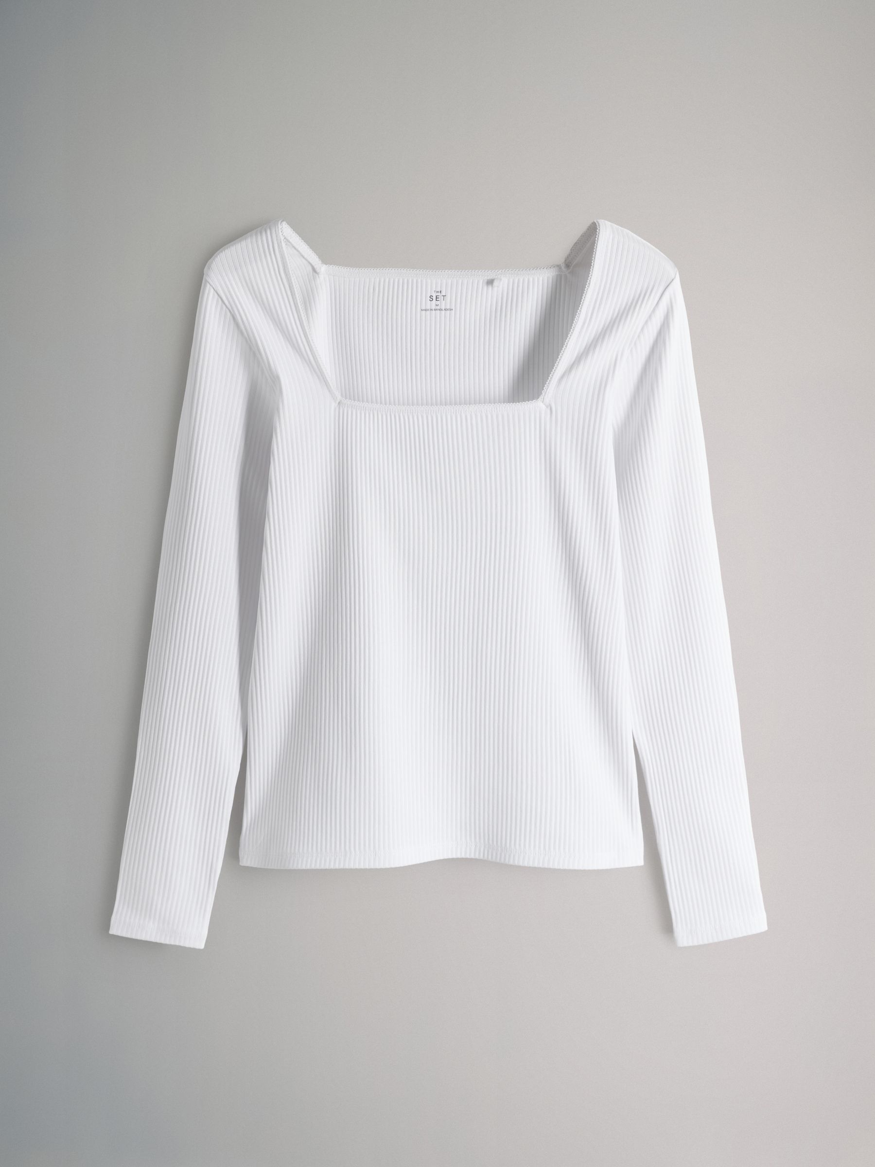 Blue/Light Blue/Stone Brown/White 4 Pack Trim Square Neck Ribbed Tops - Image 5 of 6