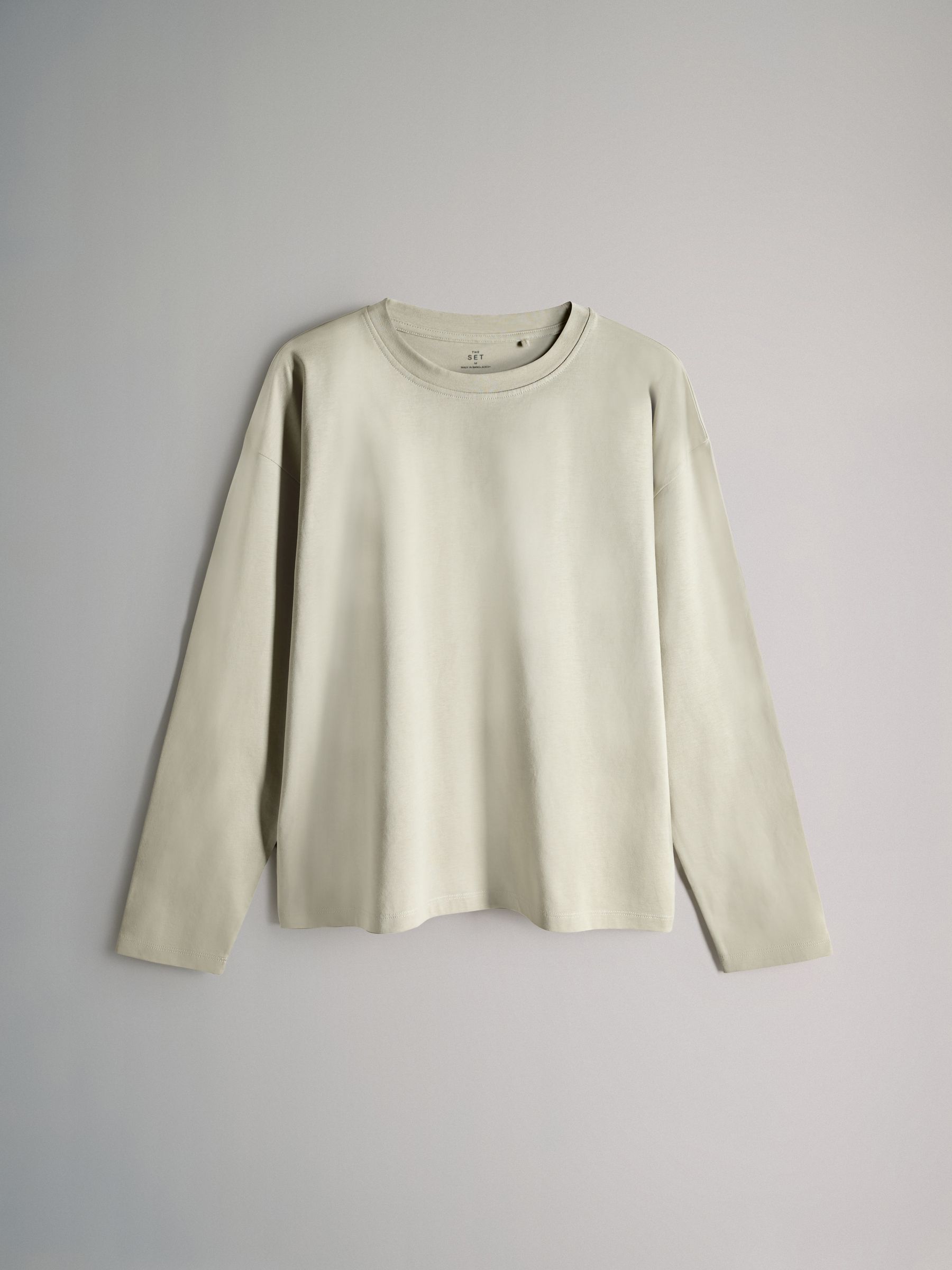 4 Pack 100% Cotton Relaxed Long Sleeve T-Shirts Light Green/Pink/White/Stripe Relaxed Fit - Image 4 of 6