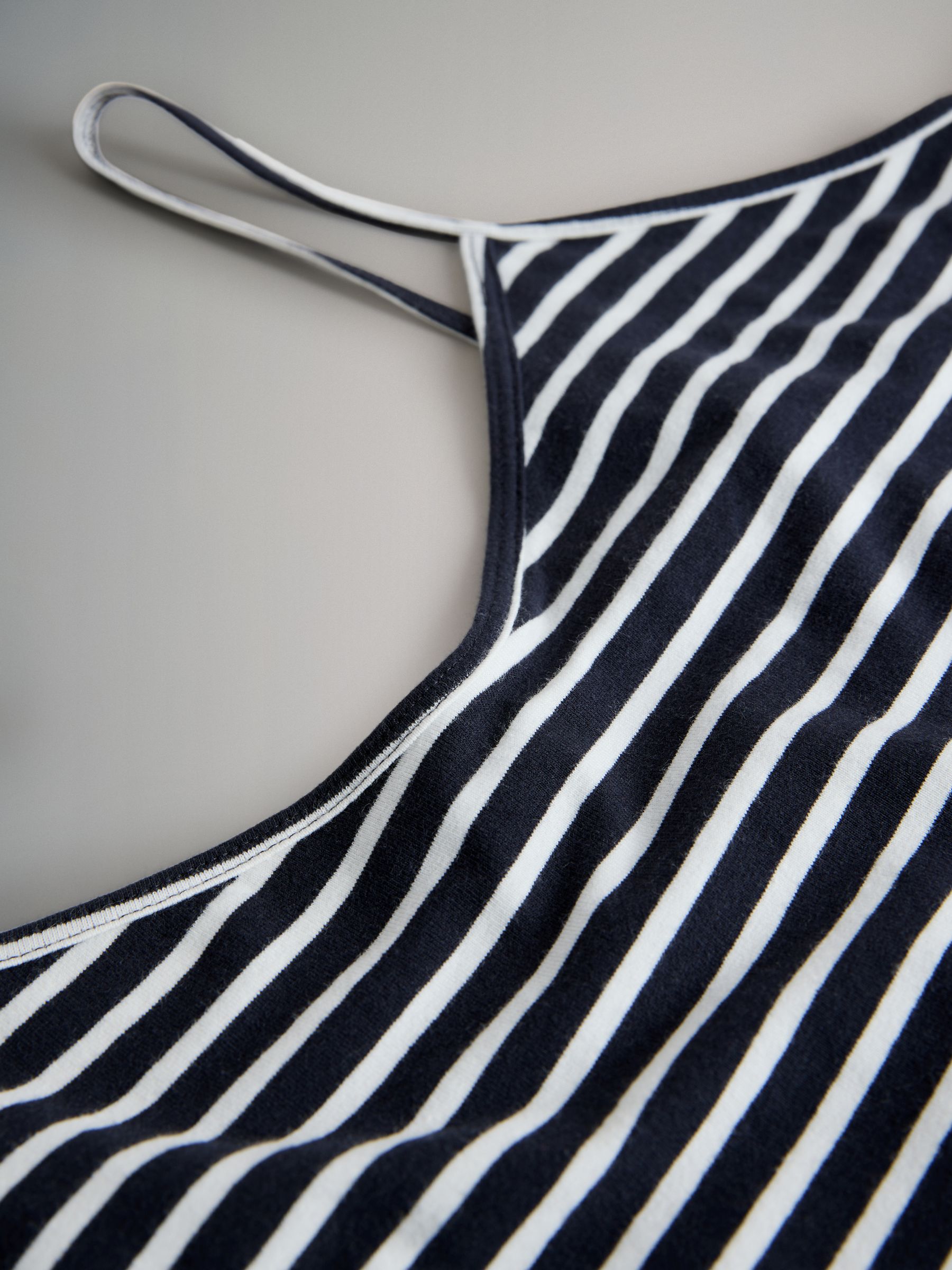 5 Pack Thin Strap Vest Tops Navy/Red/White/Blue/Stripe - Image 6 of 6