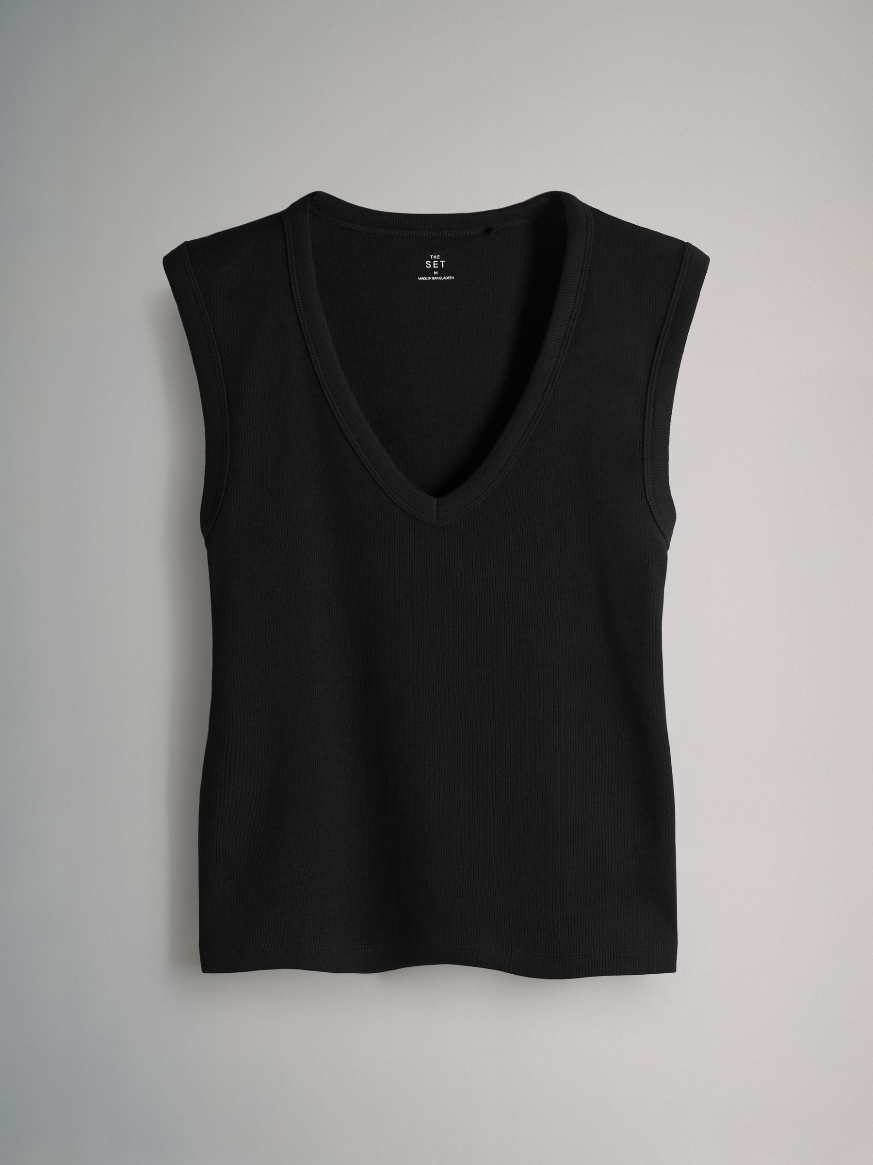 5 Pack Deep V-Neck Ribbed Vest Black/Brown/White/Cream - Image 5 of 6