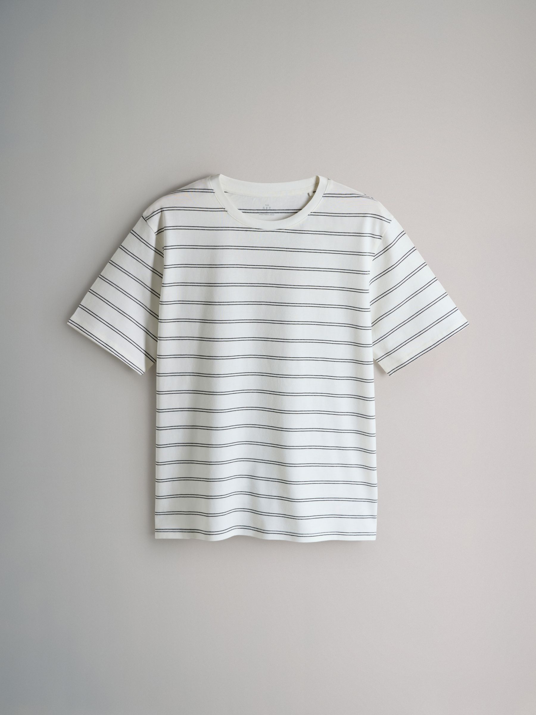 4 Pack Short Sleeved Relaxed T-Shirts Black/Stripe/Grey/White - Image 5 of 6