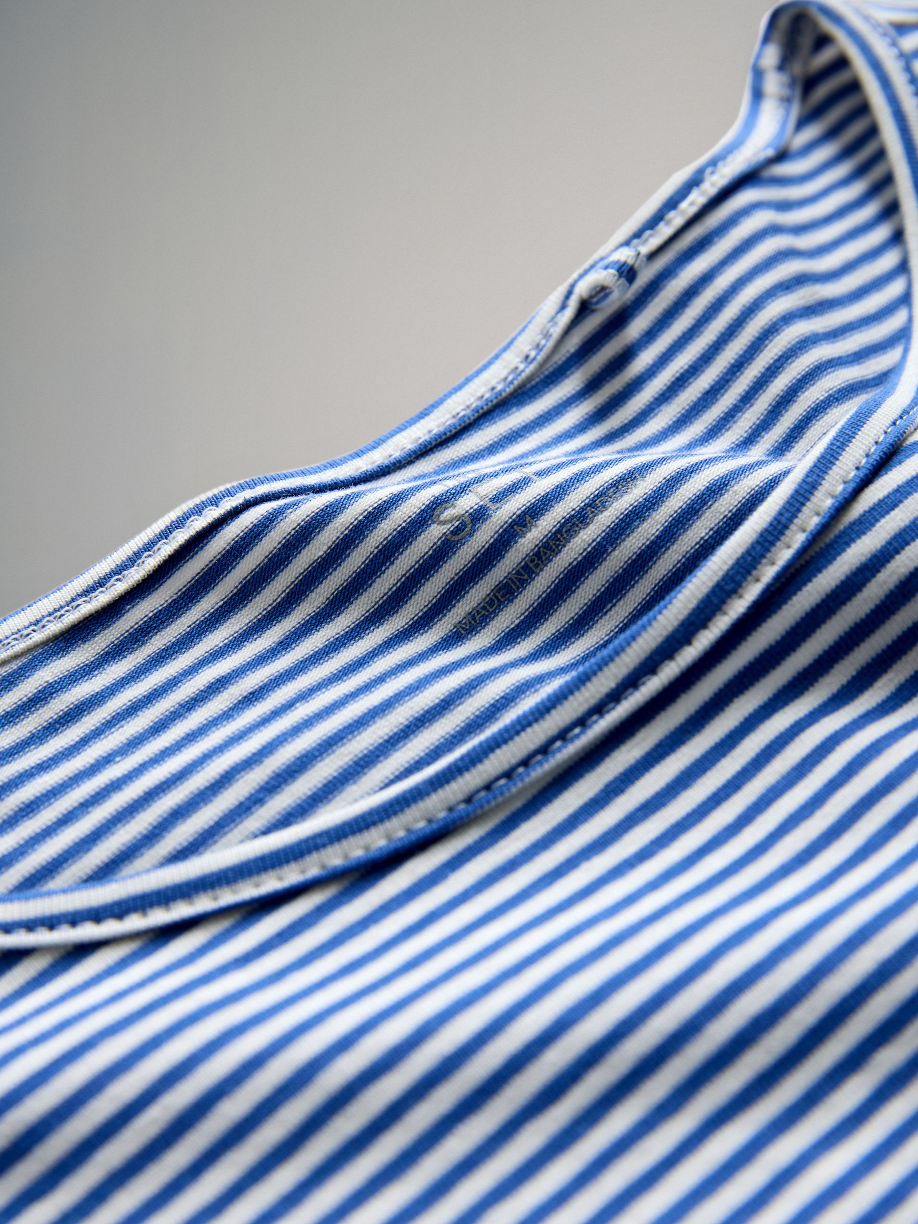 5 Pack Long Sleeve Crew Neck Fitted Tops Navy/Light Blue Stripe/Red/Stone Brown/White - Image 6 of 6