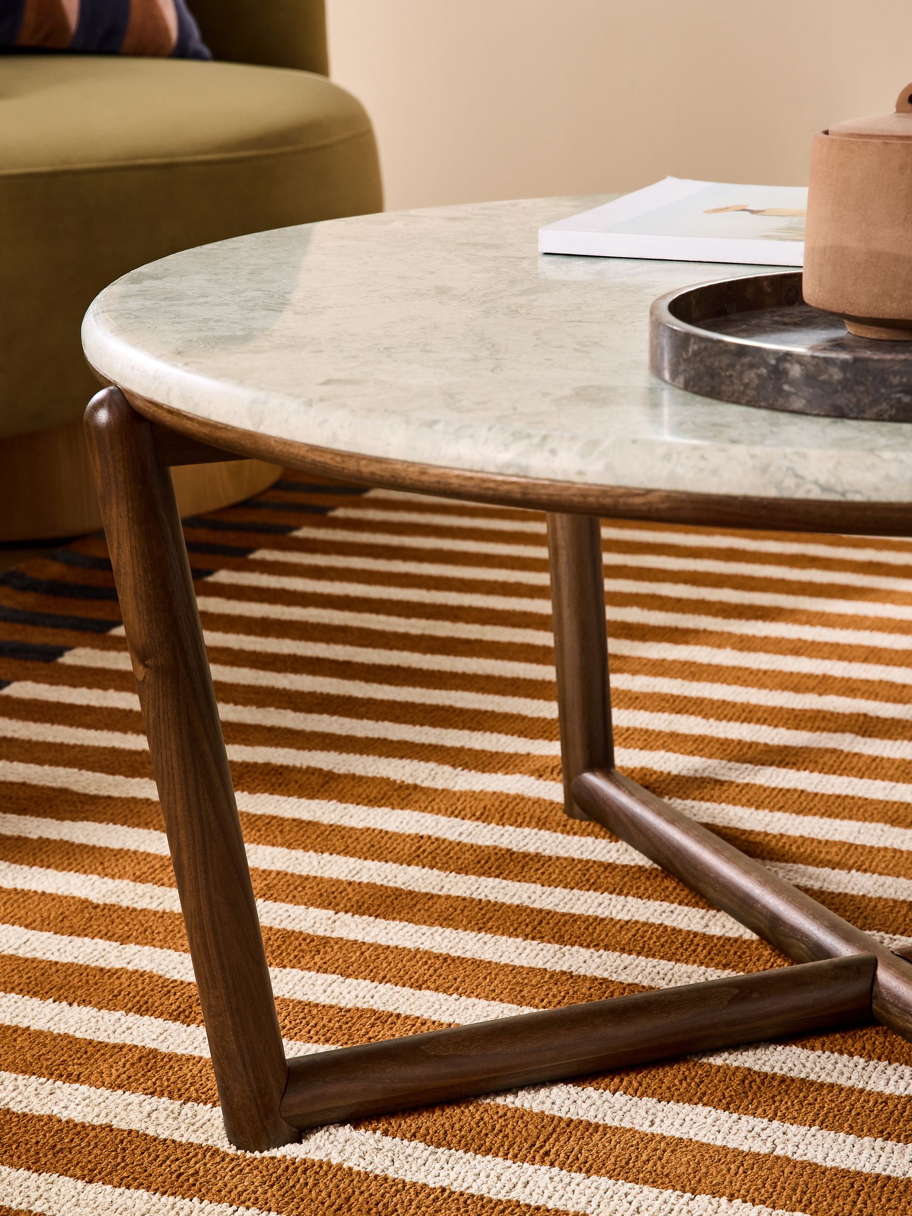 Everett Coffee Table in Walnut and Marble - Image 2 of 6
