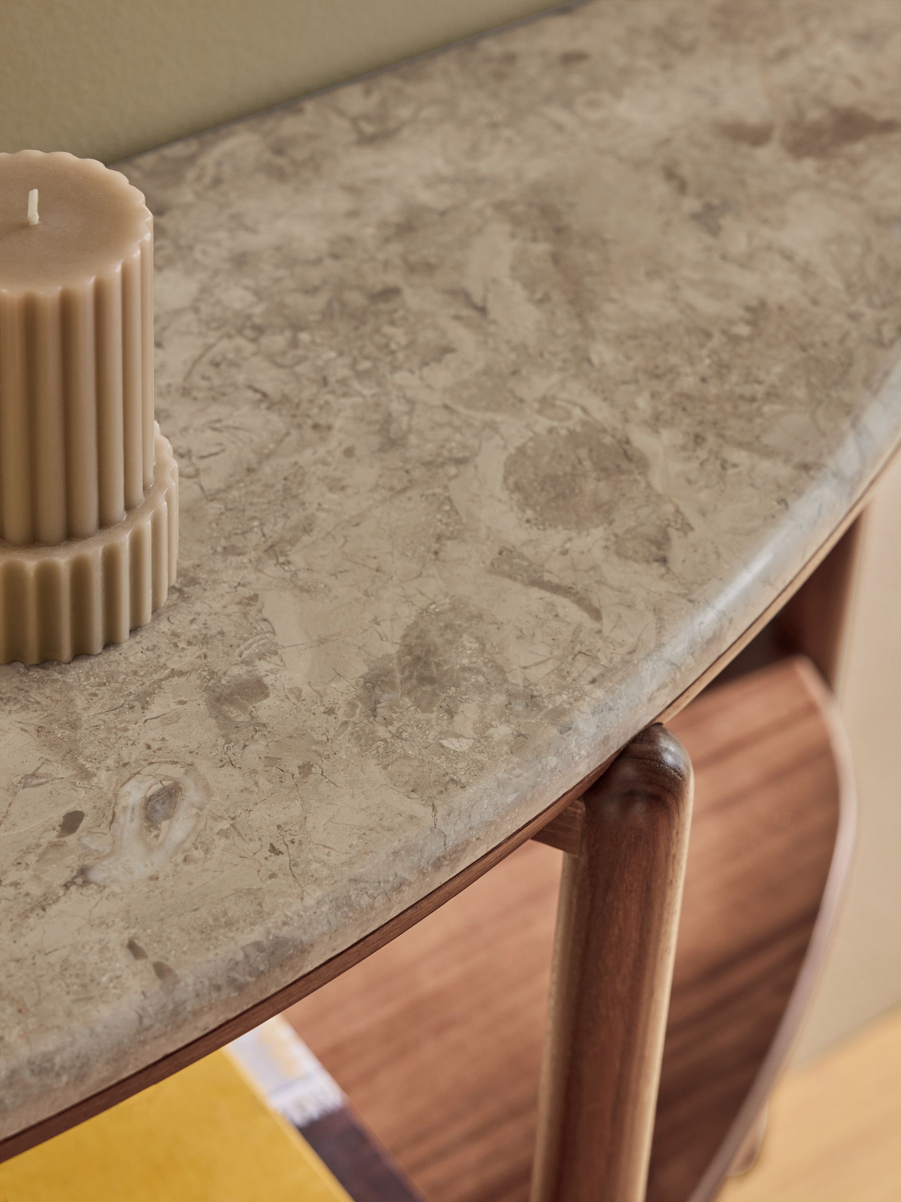 Everett Console Table in Walnut and Marble - Image 3 of 6