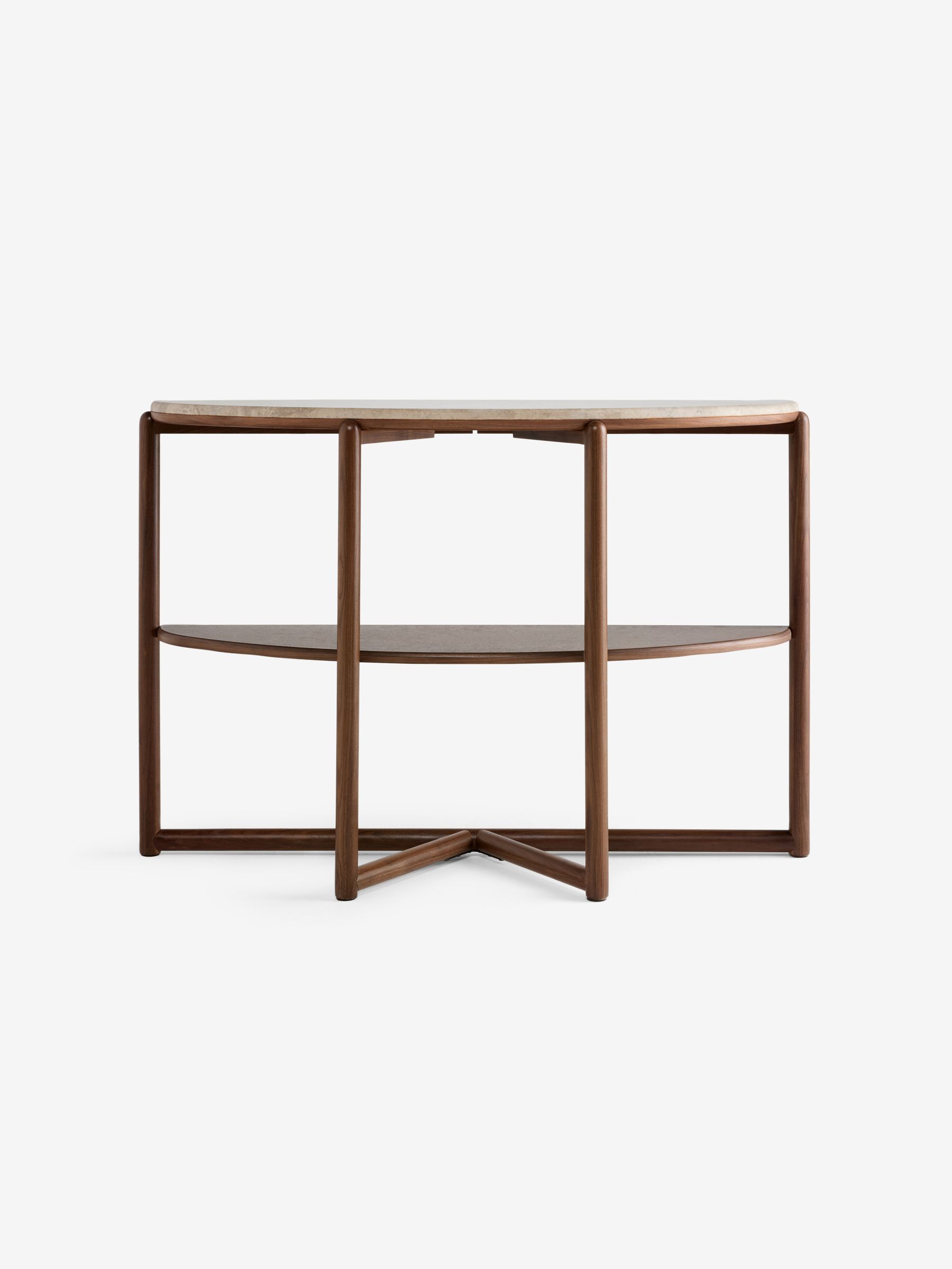 Everett Console Table in Walnut and Marble - Image 4 of 6