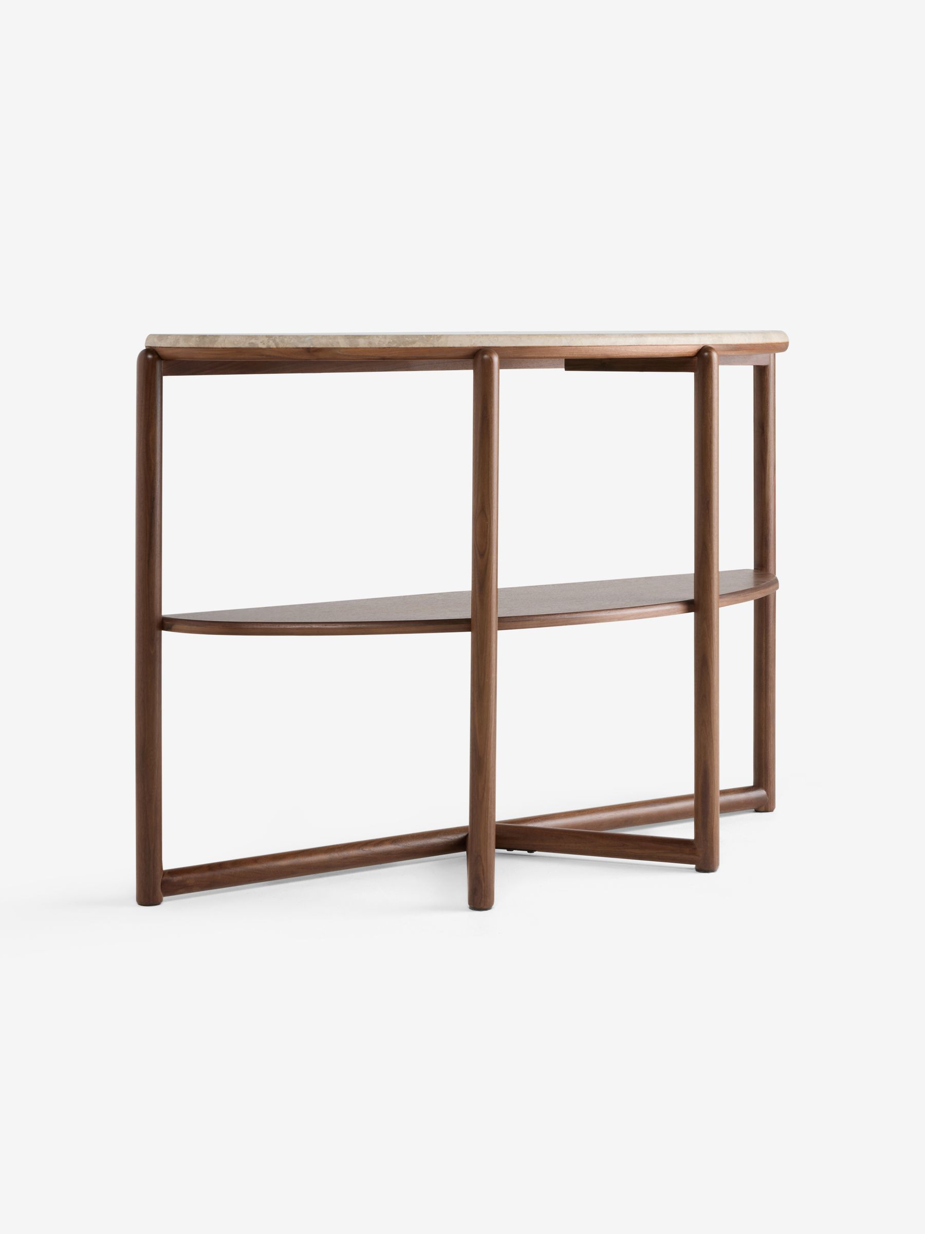 Everett Console Table in Walnut and Marble - Image 5 of 6