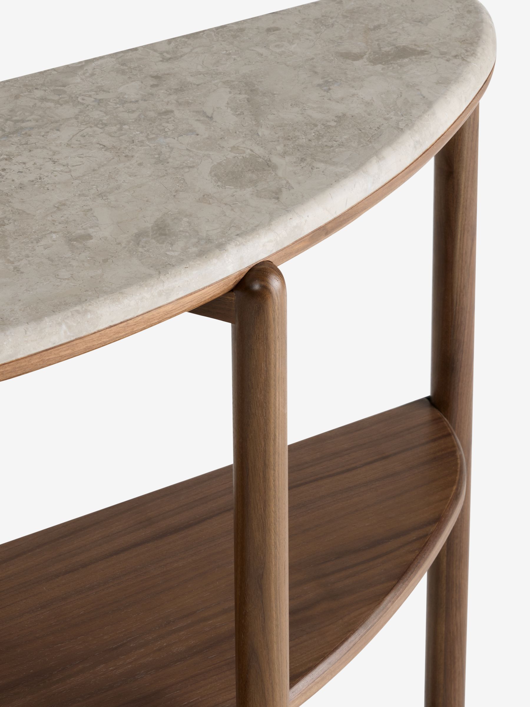Everett Console Table in Walnut and Marble - Image 6 of 6 Everett Console Table in Walnut and Marble - Image 6 of 6