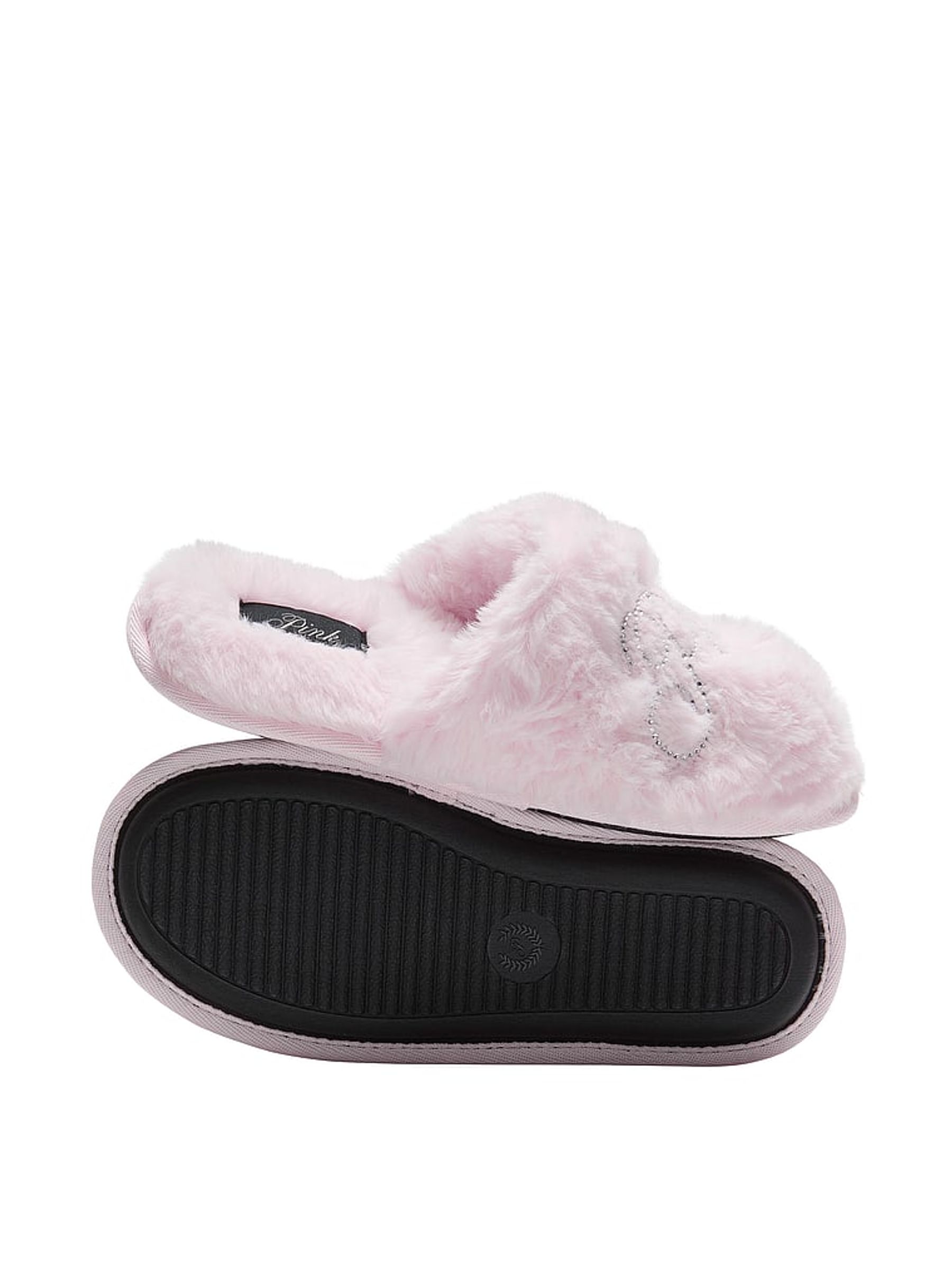 Pink Tulip Faux Fur Slippers - Image 2 of 2