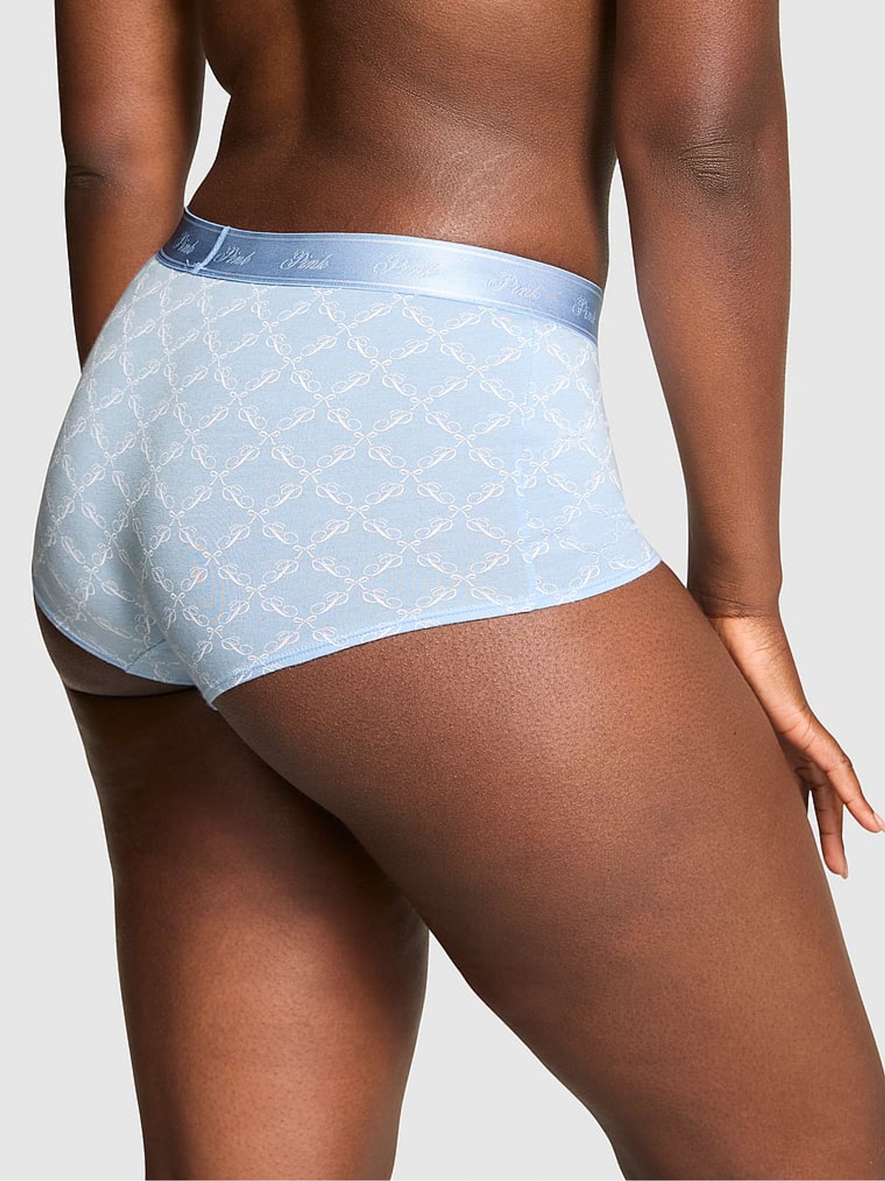 Icy Blue Logo Print High Waist Cotton Logo Knickers - Image 2 of 2