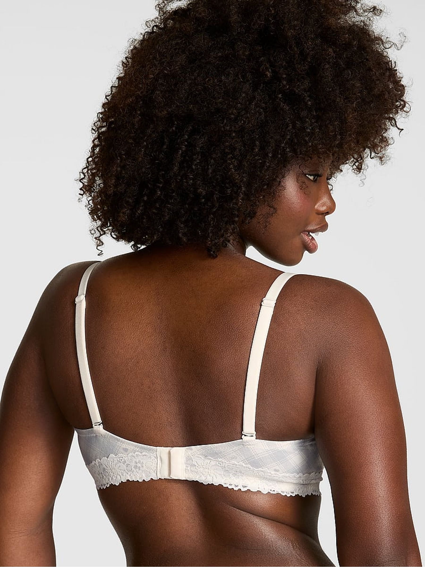 White Tartan Lightly Lined Cotton Heather Lace Trim Bra - Image 2 of 2 White Tartan Lightly Lined Cotton Heather Lace Trim Bra - Image 2 of 2