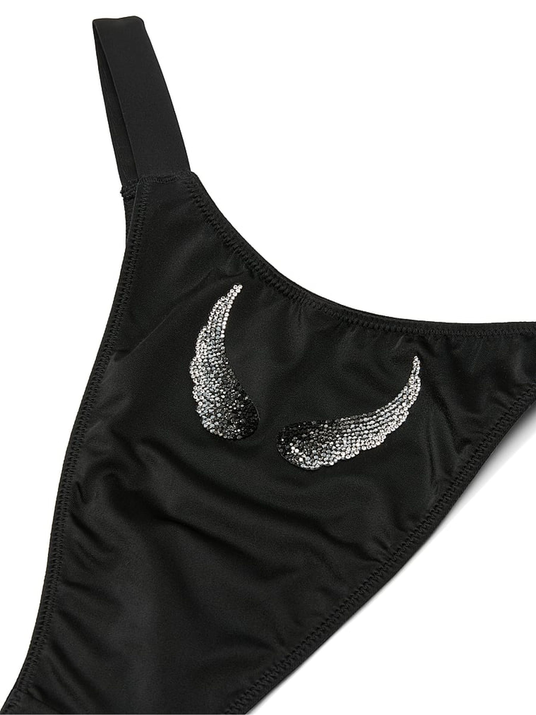 Black Brazilian Angel Shine Strap Knickers - Image 4 of 4