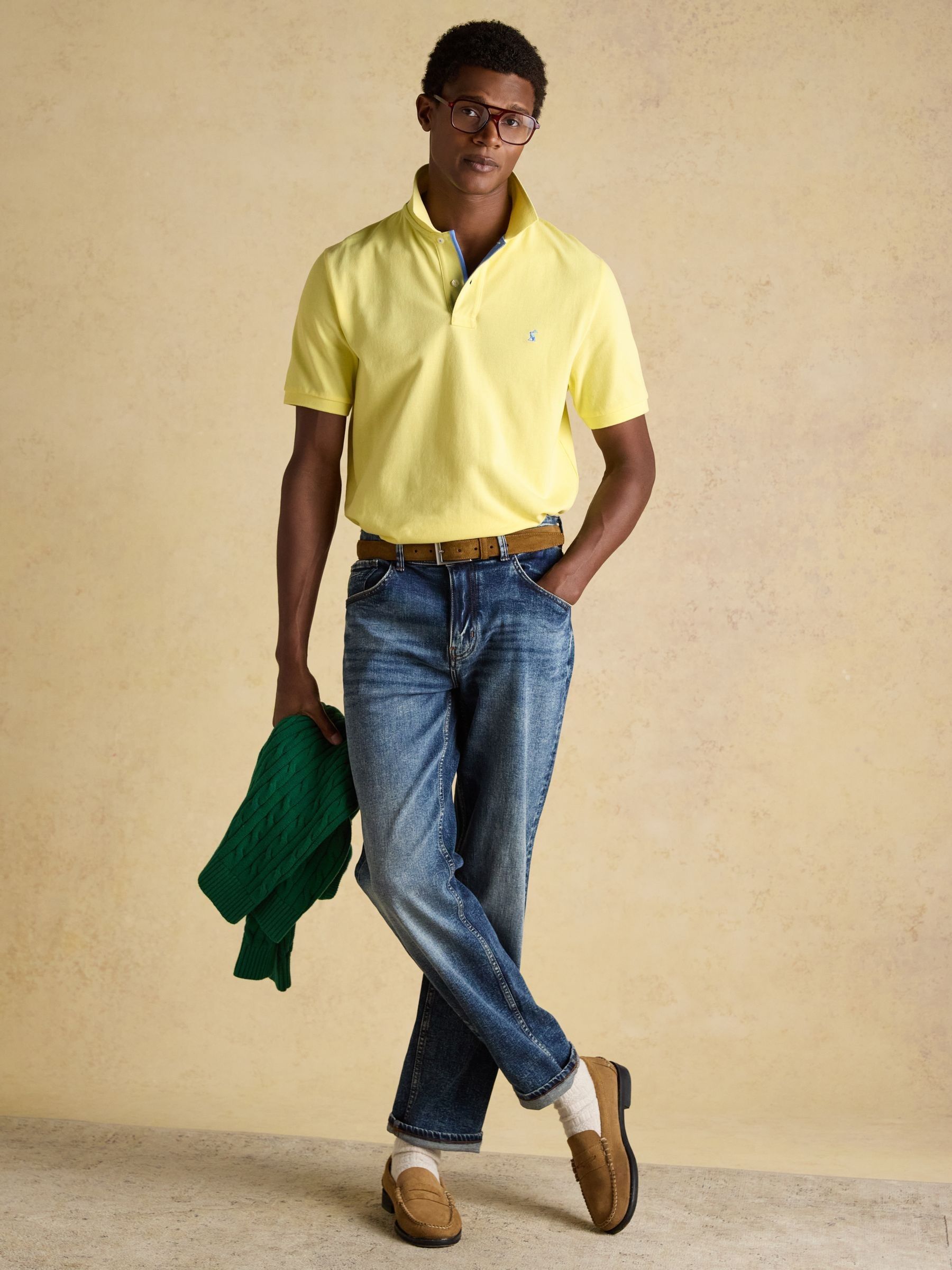 Woody Yellow Cotton Pique Polo Shirt - Image 8 of 9