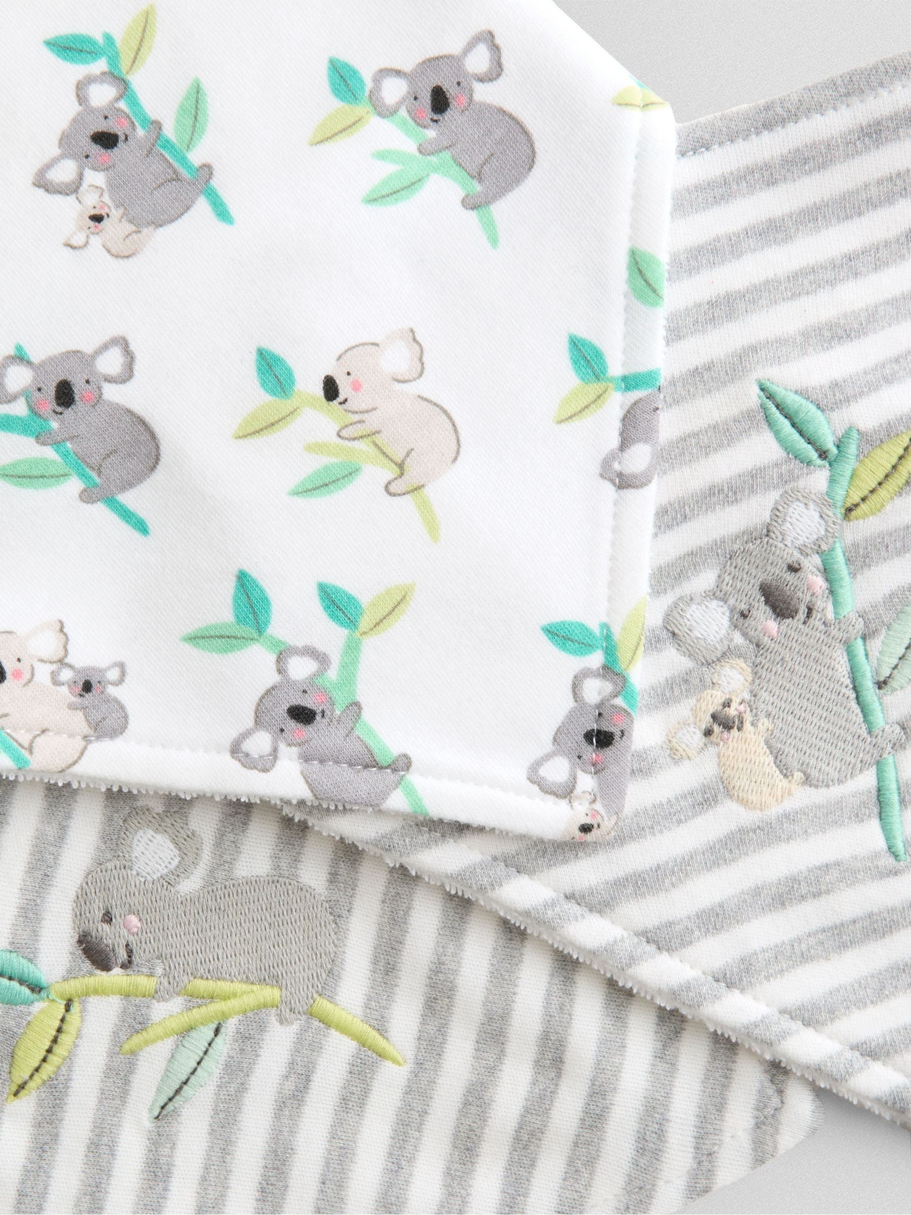 White Cotton 3-Pack Dribble Bib - Image 8 of 8