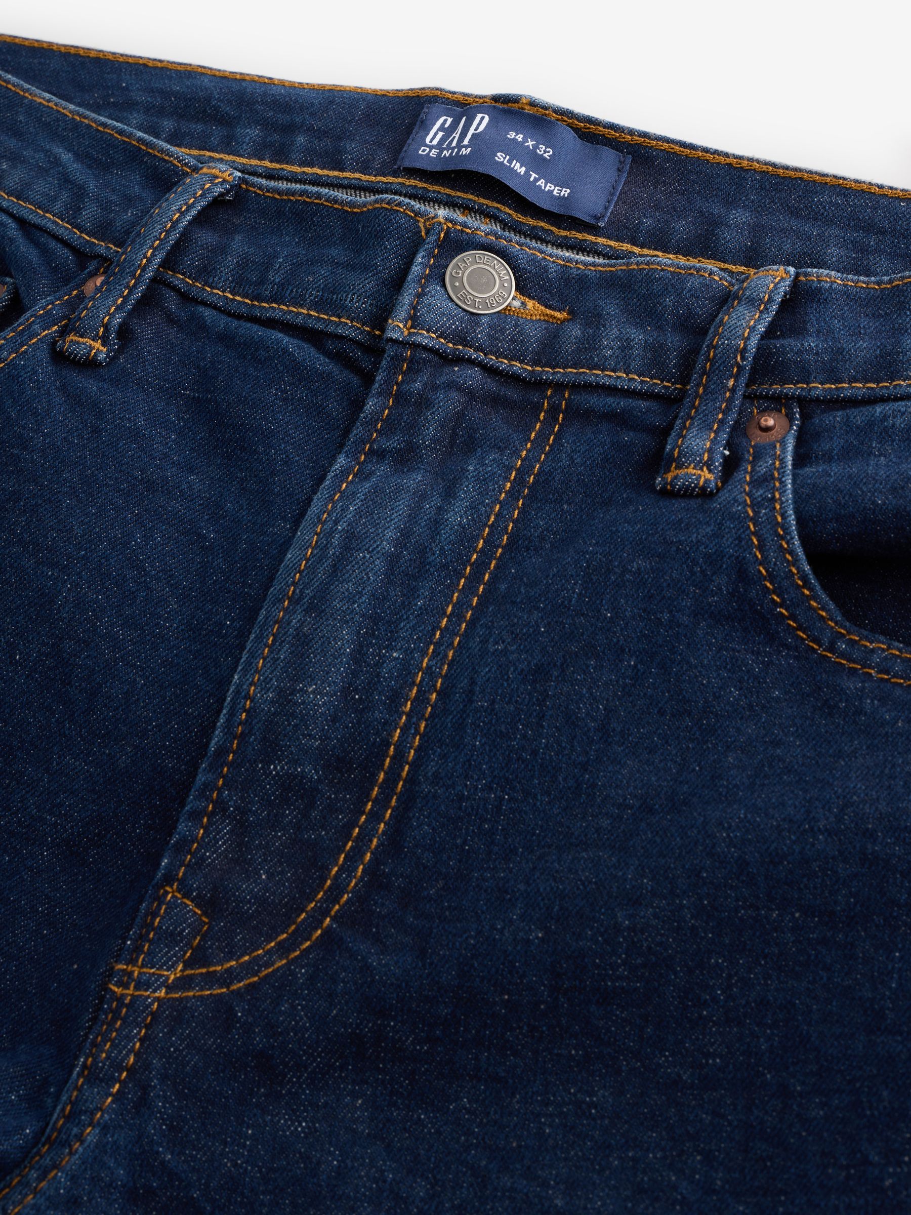 Blue Slim Fit Comfort Stretch Tapered Jeans - Image 8 of 8